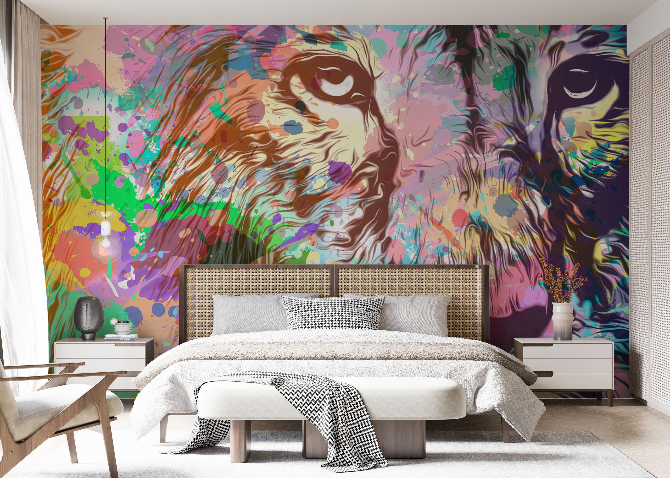 Fototapet Lion Color Powder mockup 7