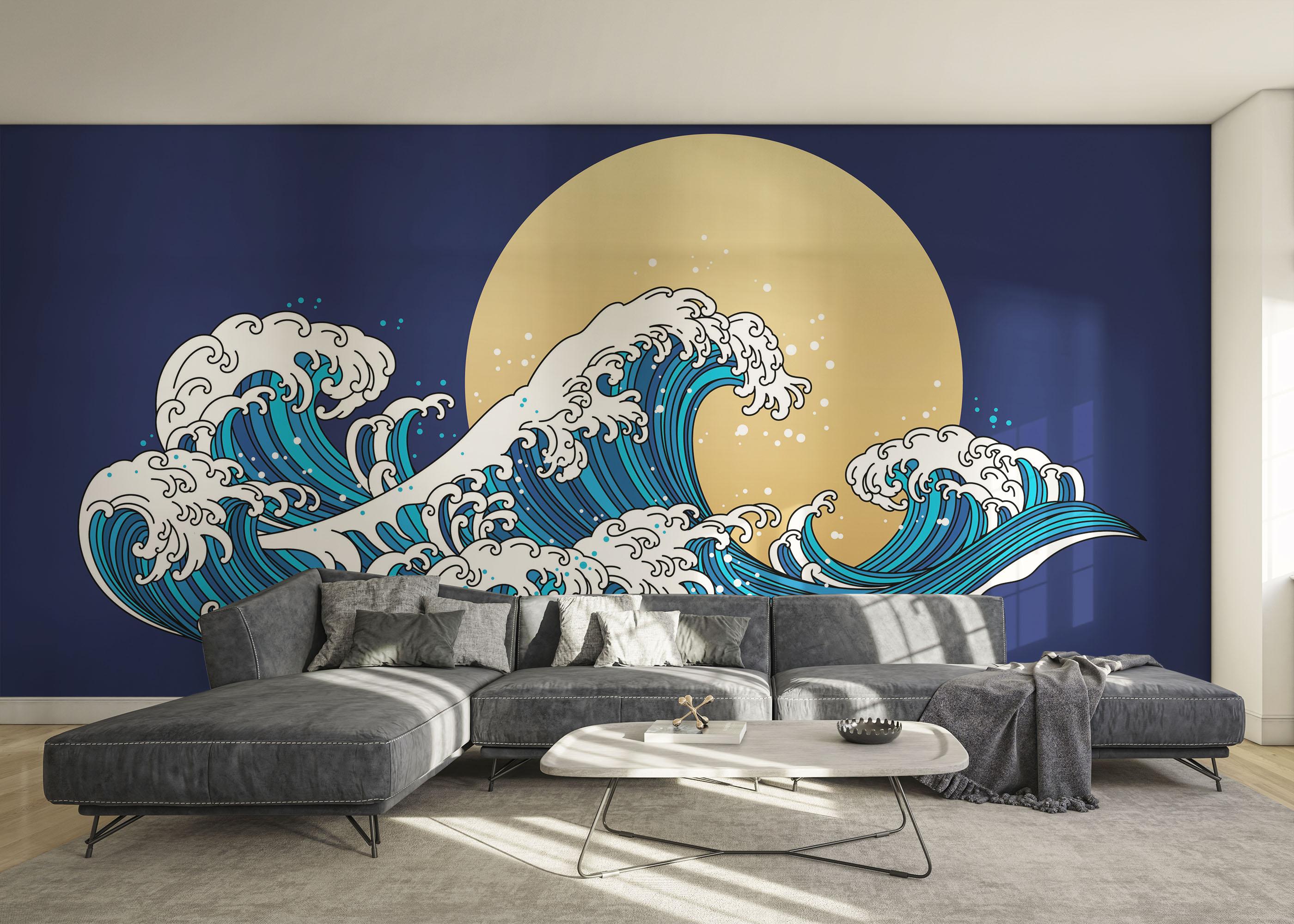 Fototapet Asiatic Waves mockup 0
