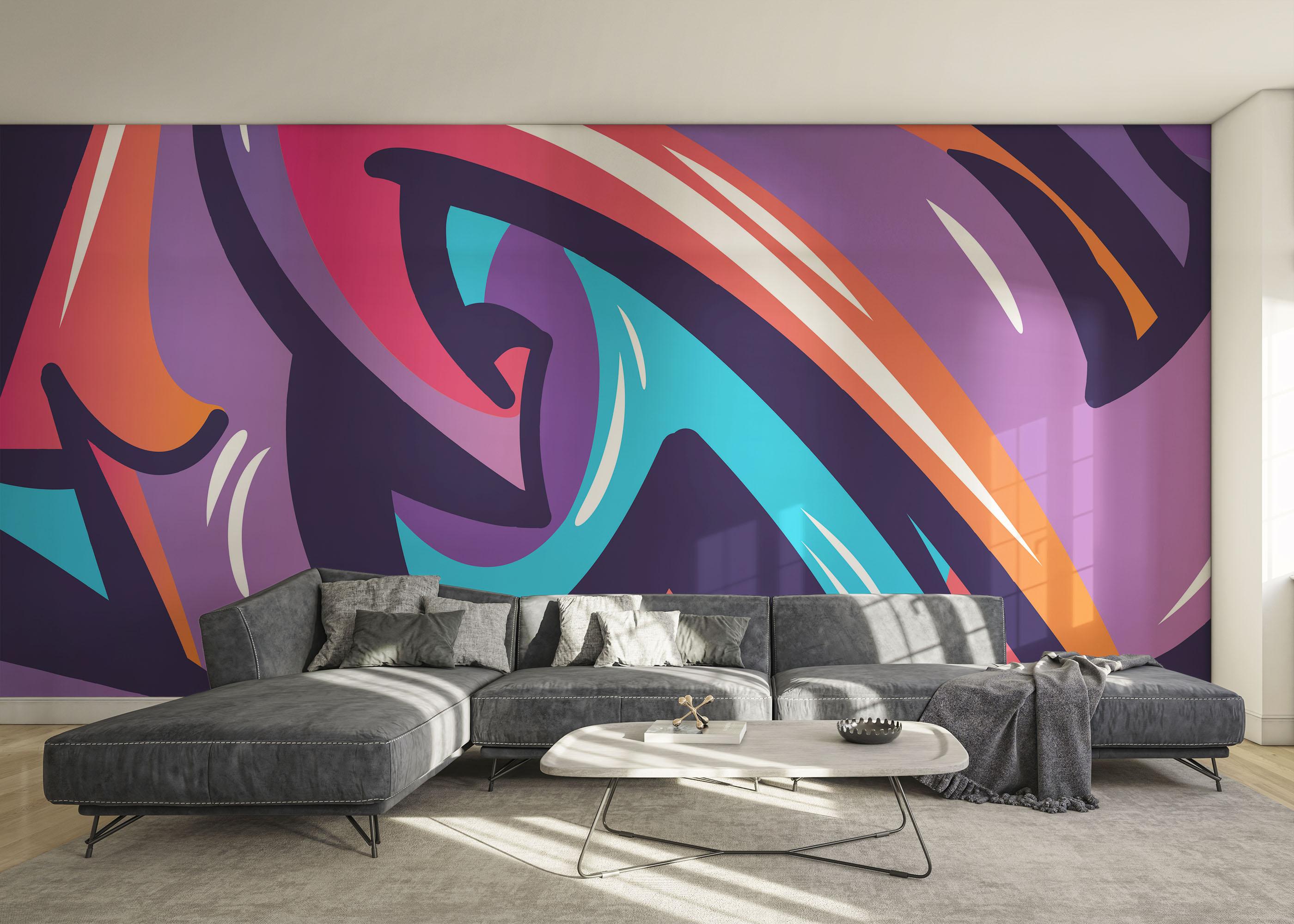 Fototapet Colorfull Graffiti mockup 0