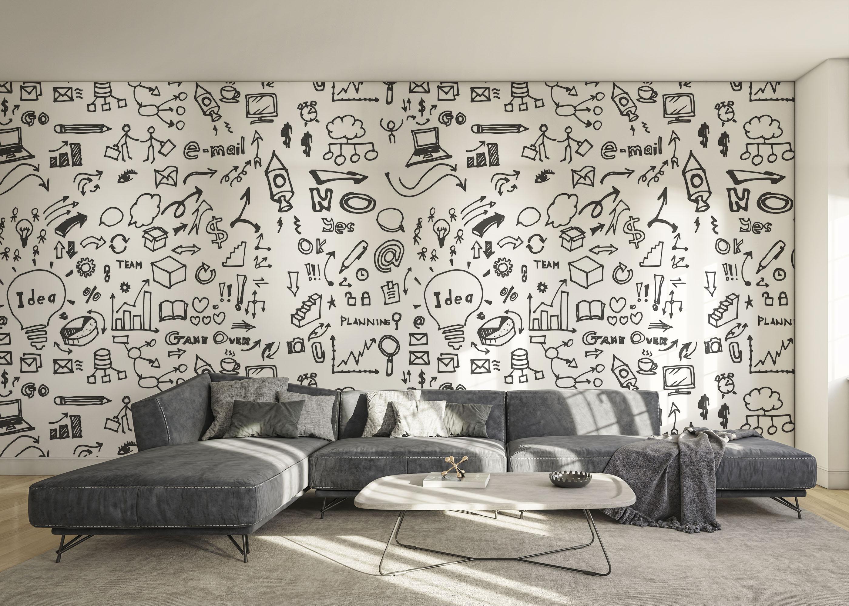 Fototapet Doodle Pattern mockup 0