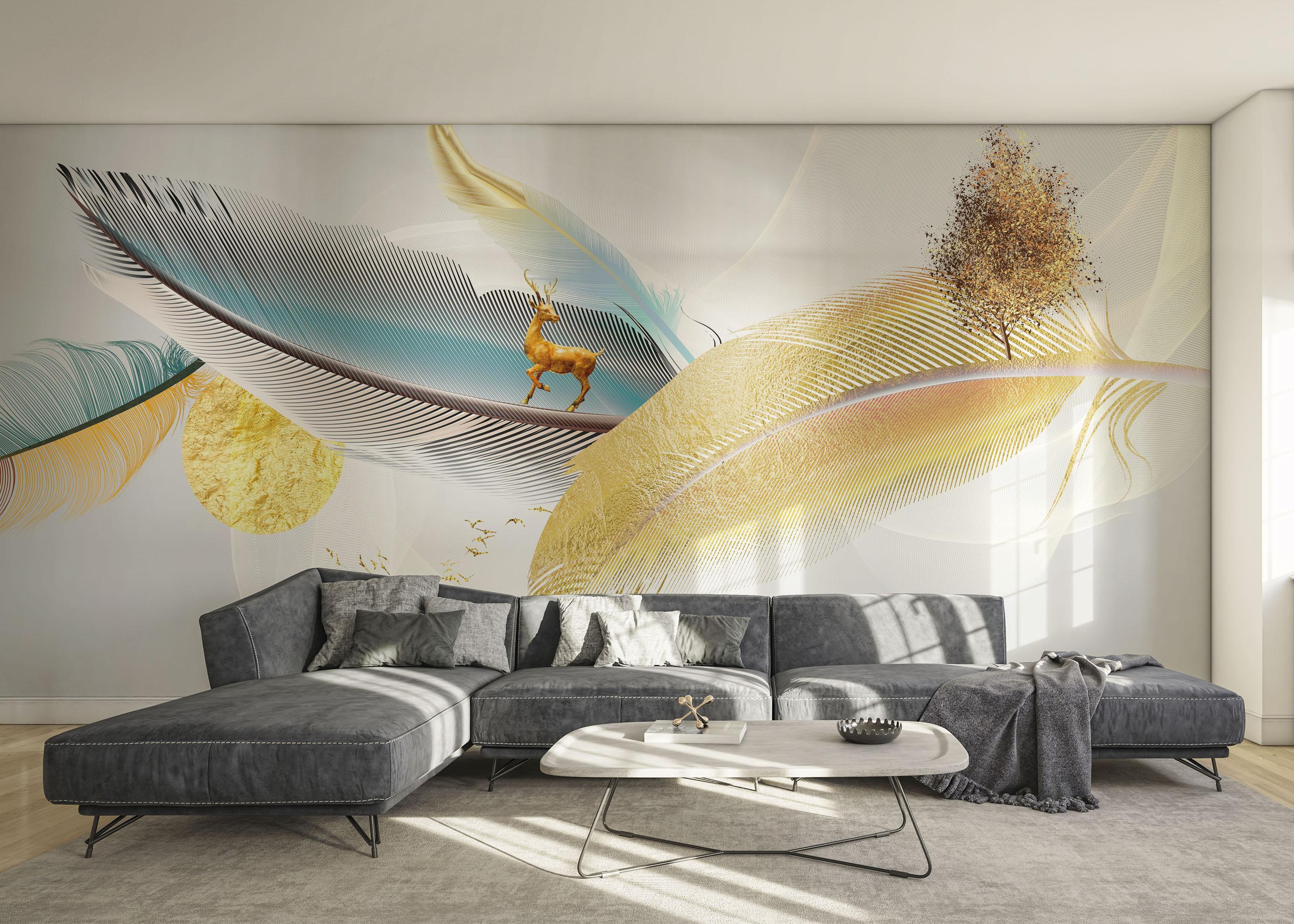 Fototapet Dreamy Feathers mockup 0