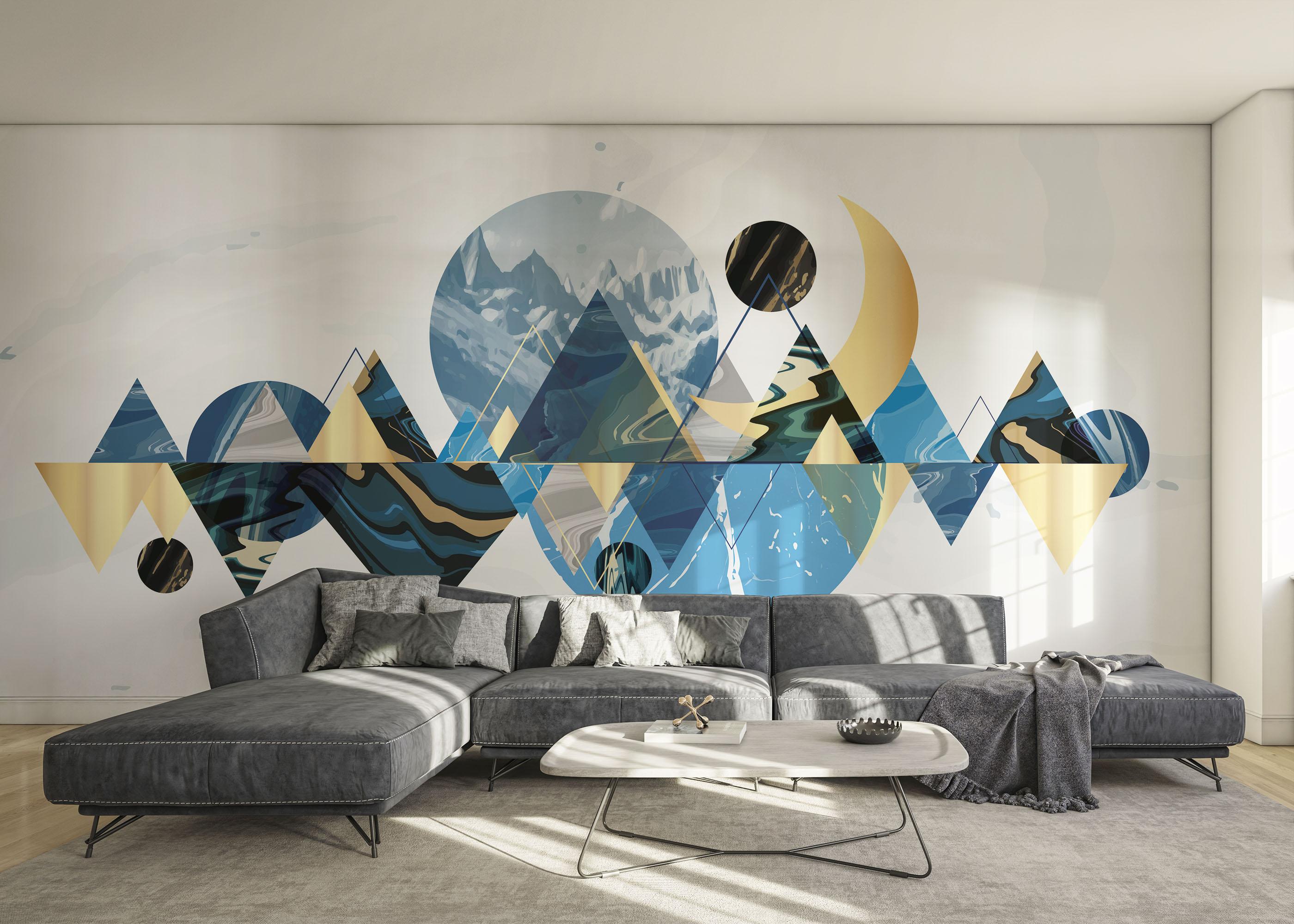 Fototapet Gold Geometric Pattern mockup 0