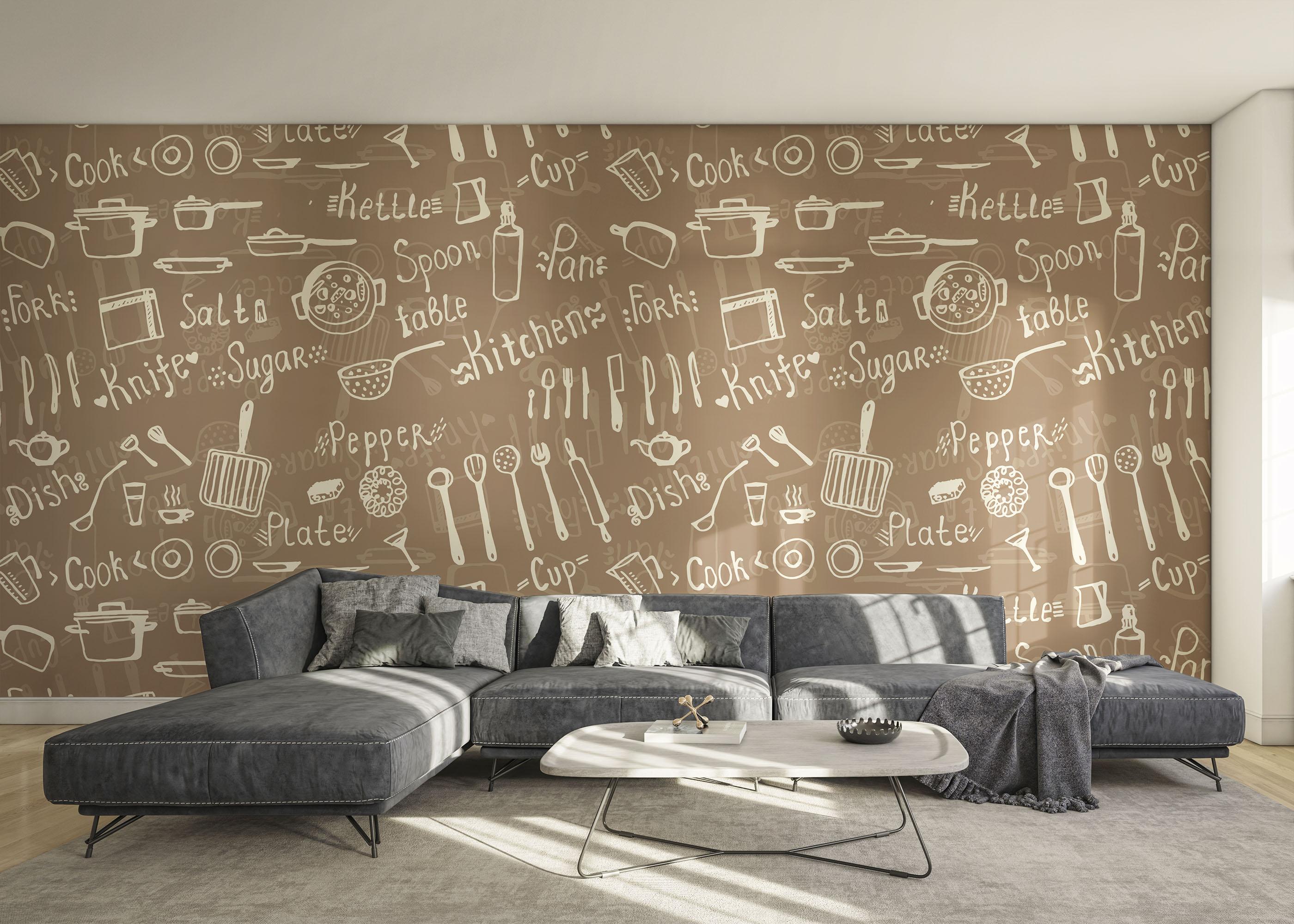 Fototapet Kitchen Pattern mockup 0