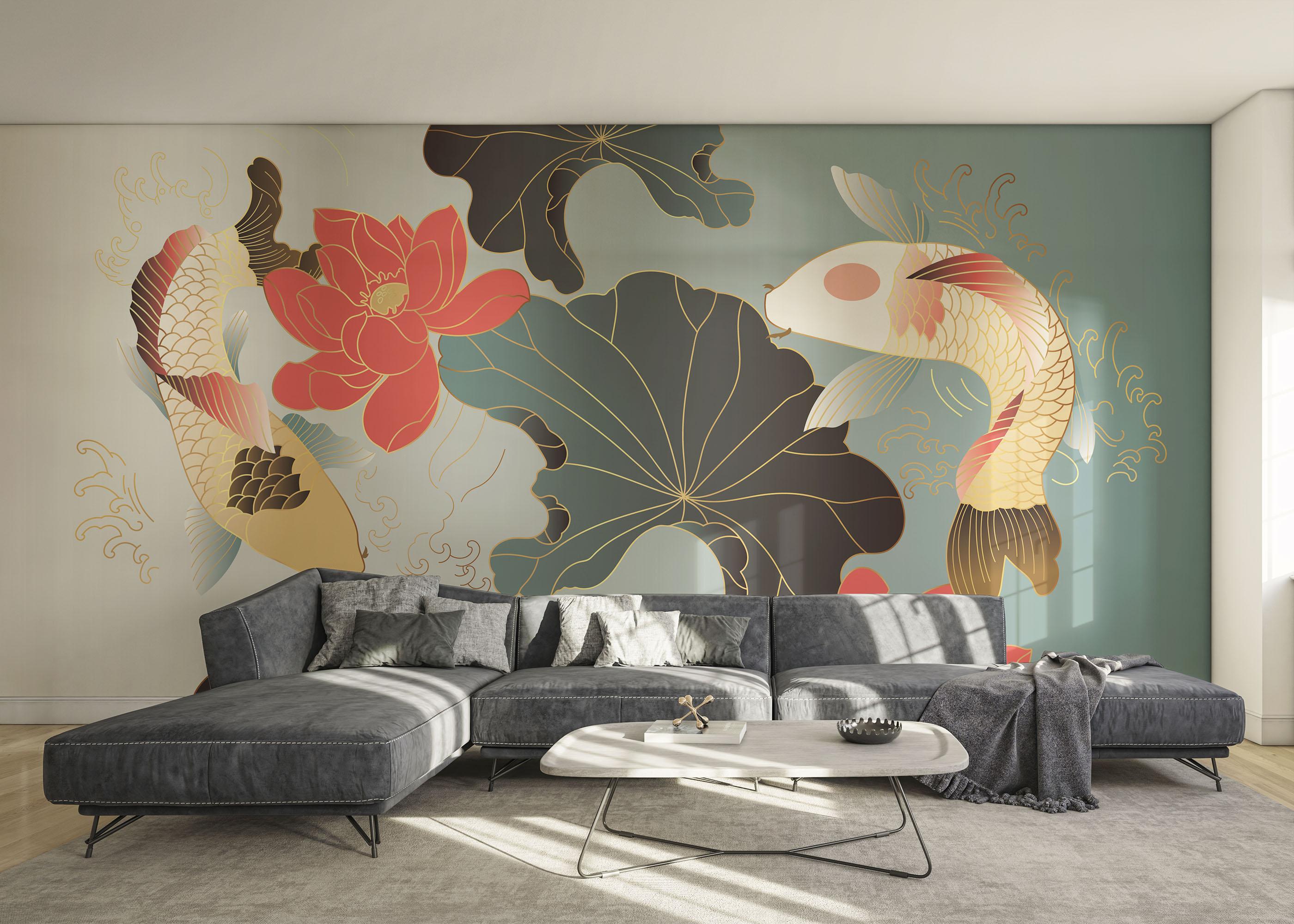 Fototapet Koi Carp Fish mockup 0