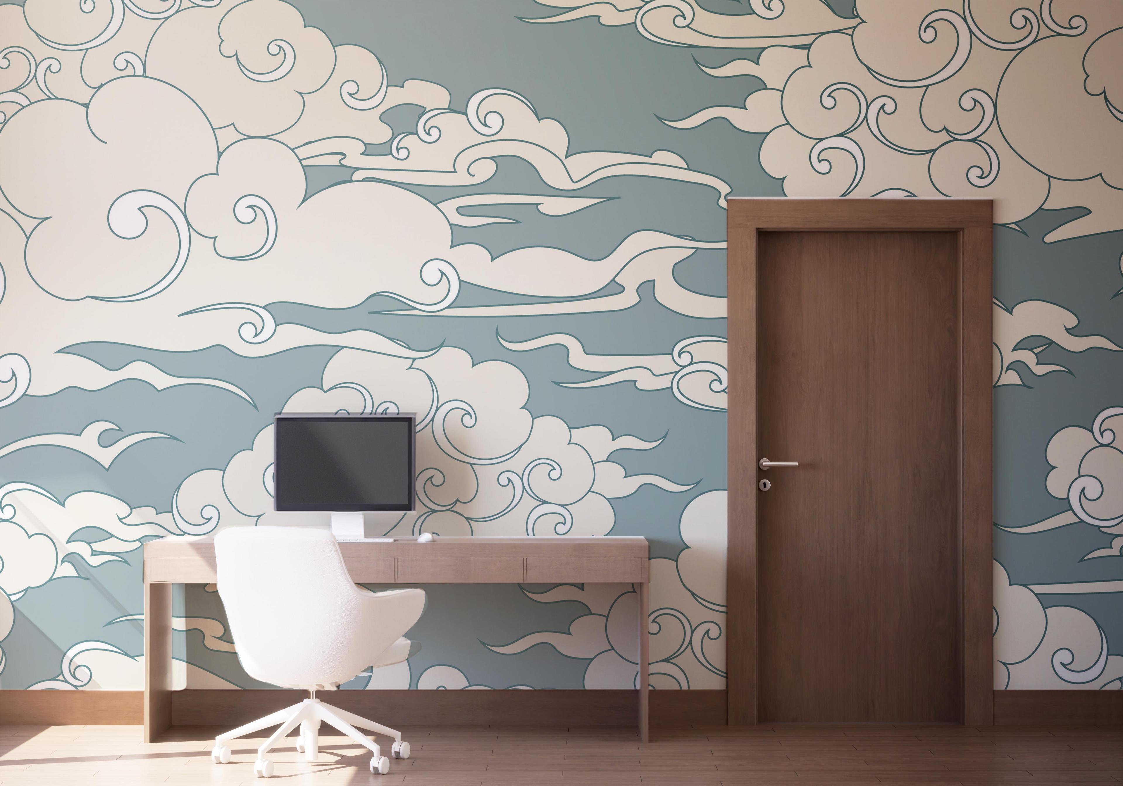 Fototapet Asiatic Clouds mockup 1