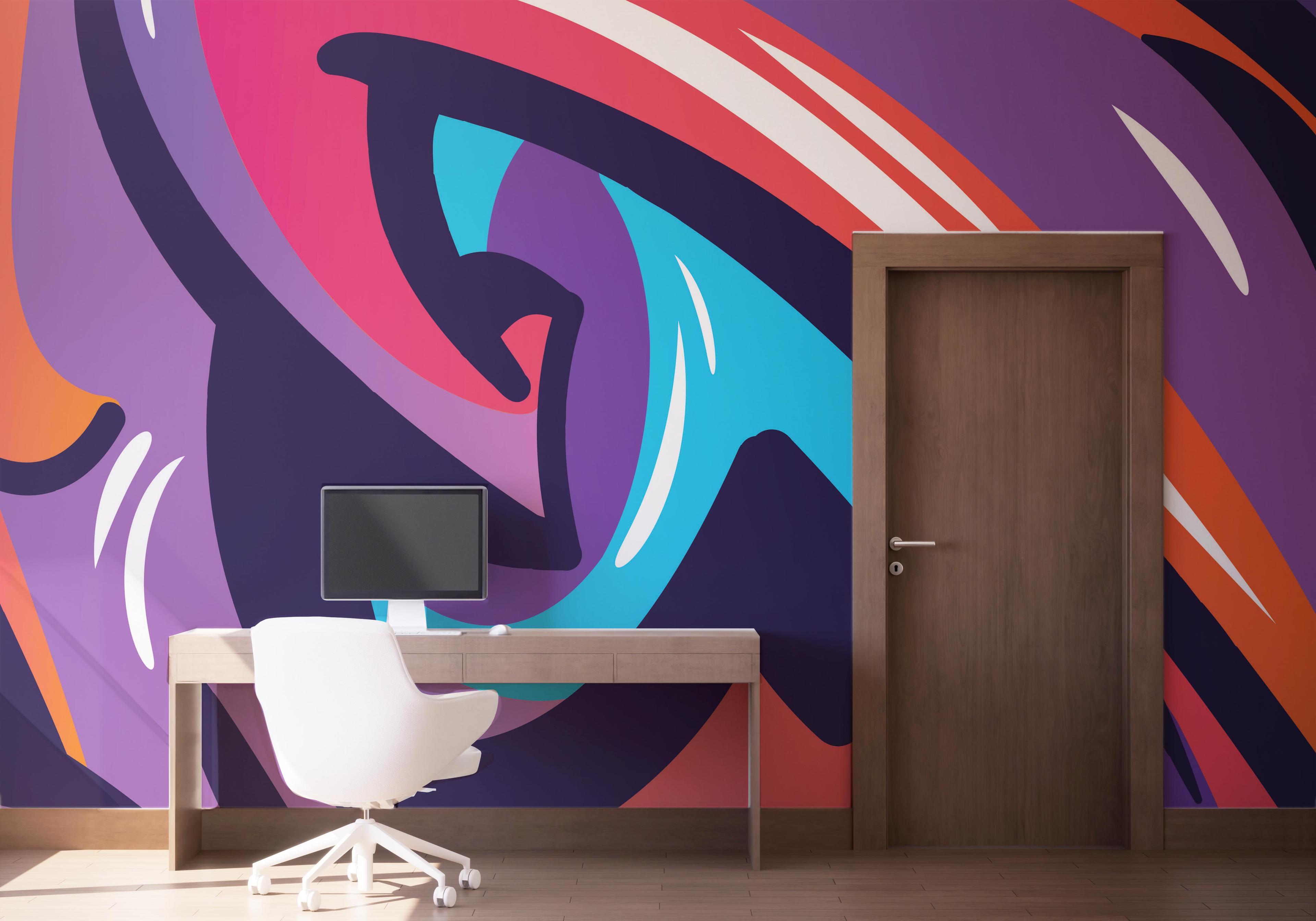 Fototapet Colorfull Graffiti mockup 1