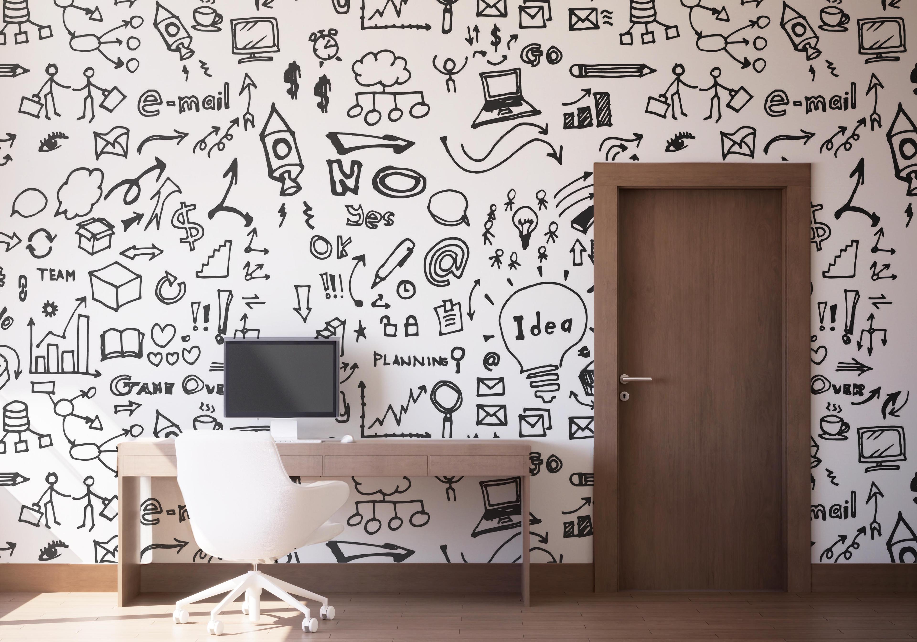 Fototapet Doodle Pattern mockup 1