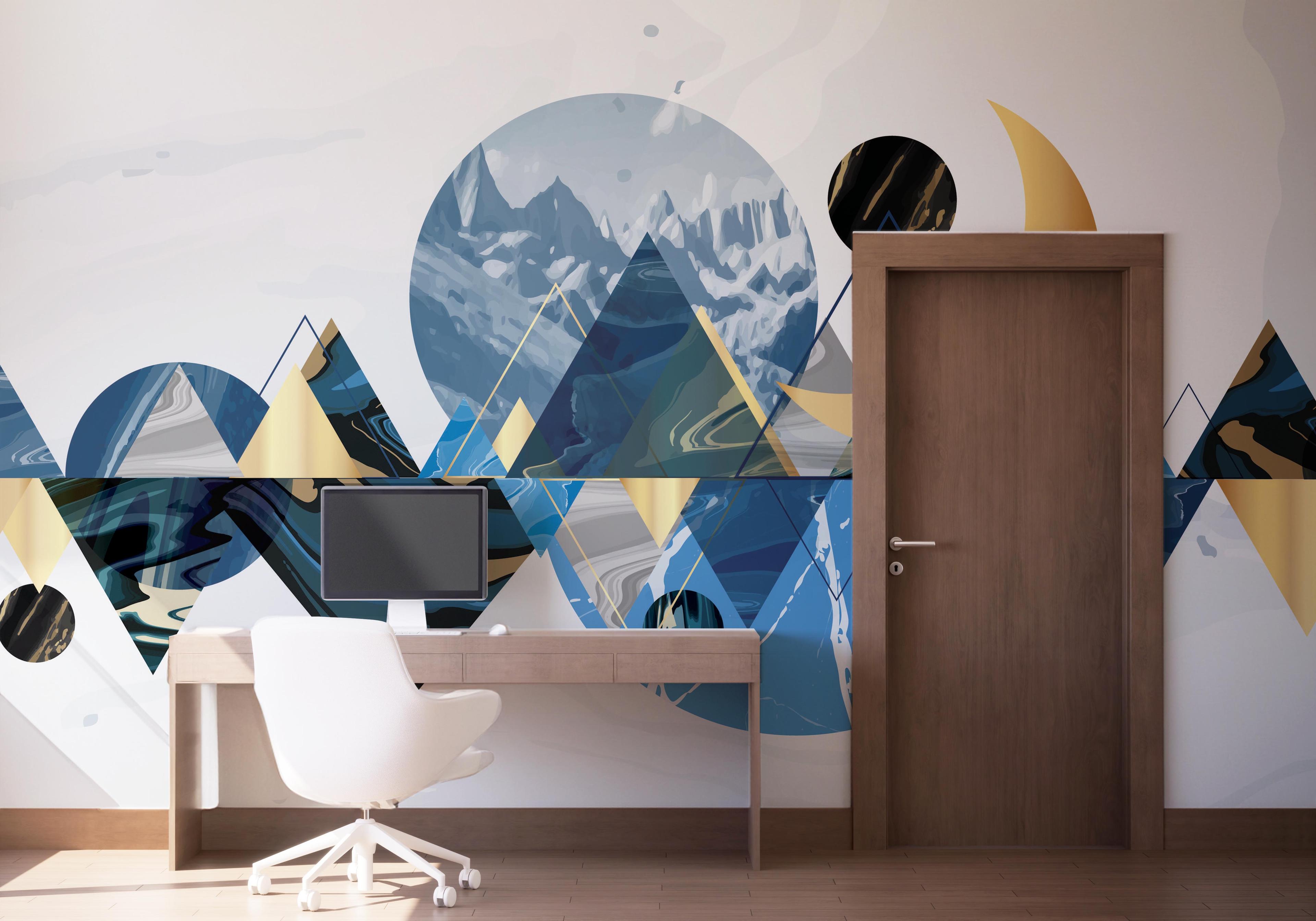 Fototapet Gold Geometric Pattern mockup 1