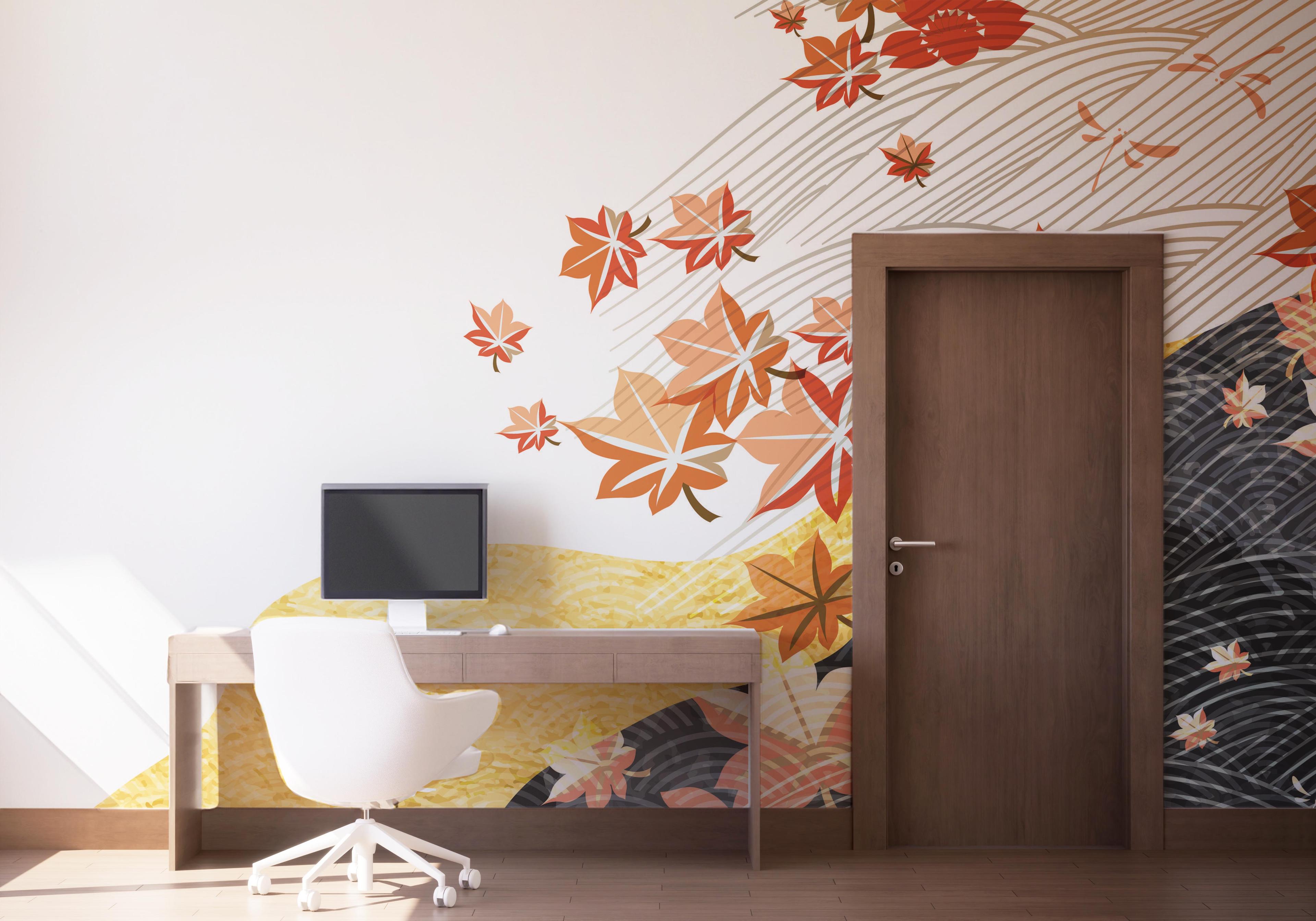 Fototapet Japanese Maple Leaf mockup 1