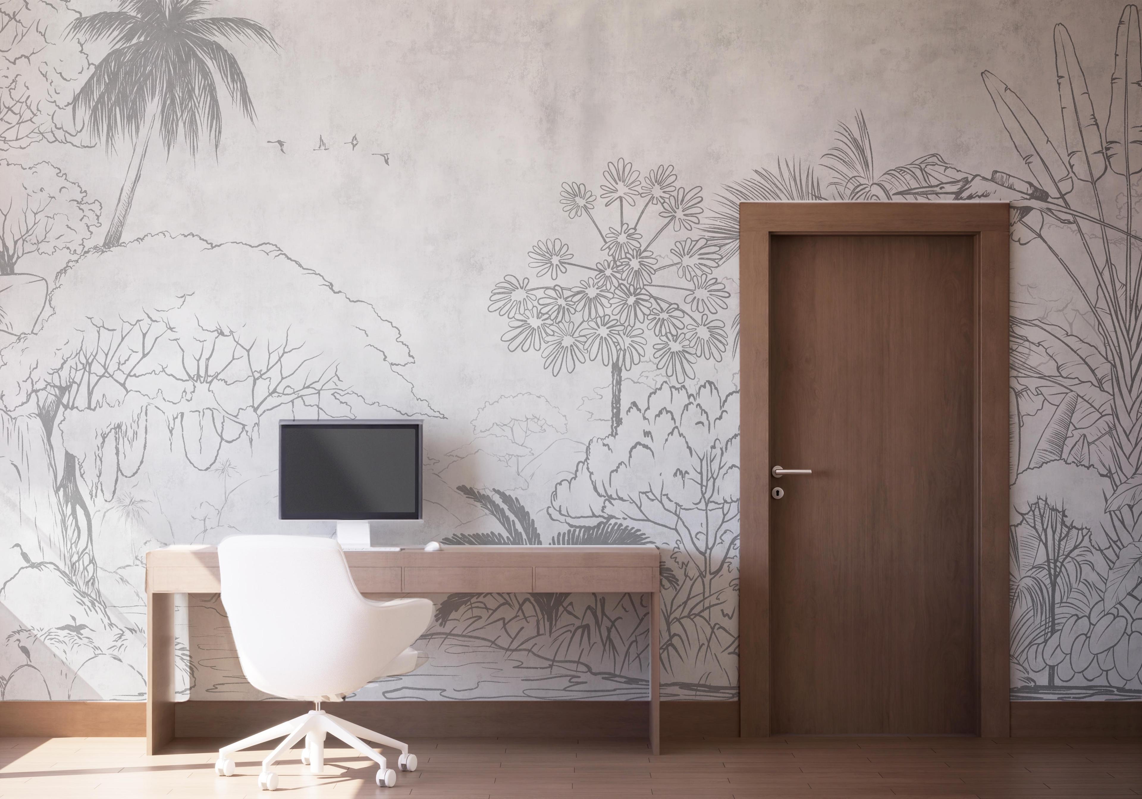 Fototapet Jungle Sketch mockup 1