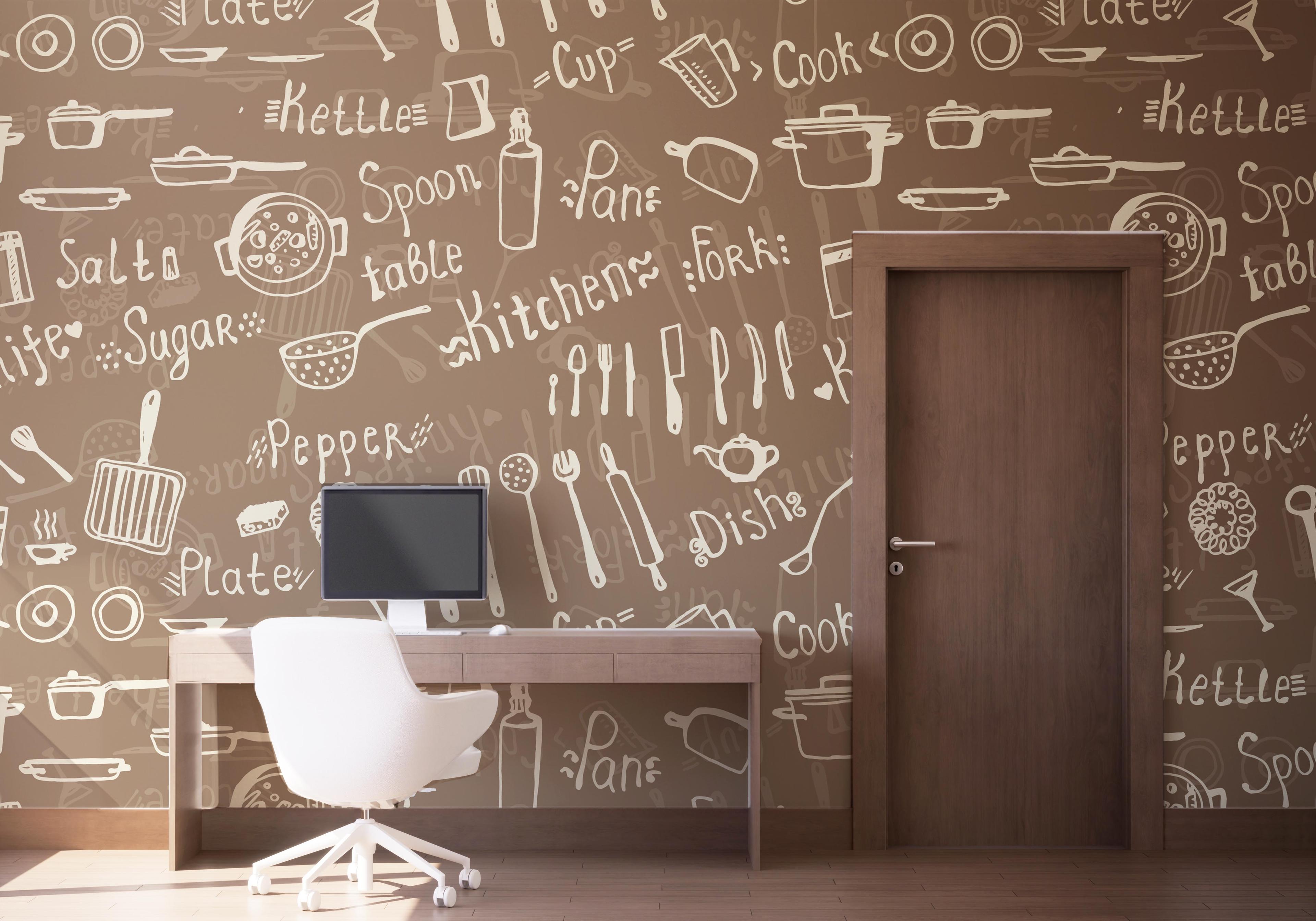 Fototapet Kitchen Pattern mockup 1