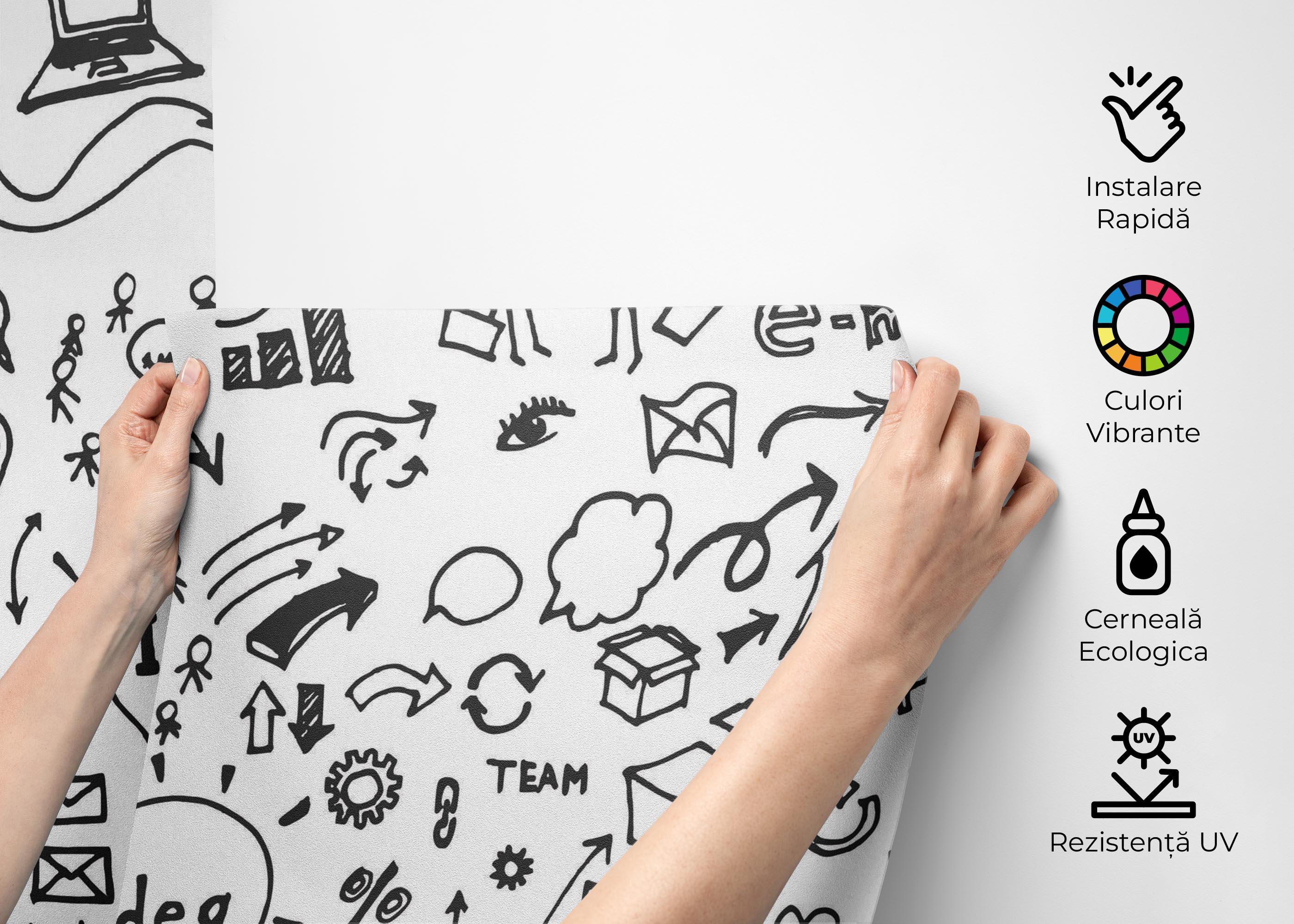 Fototapet Doodle Pattern mockup 2