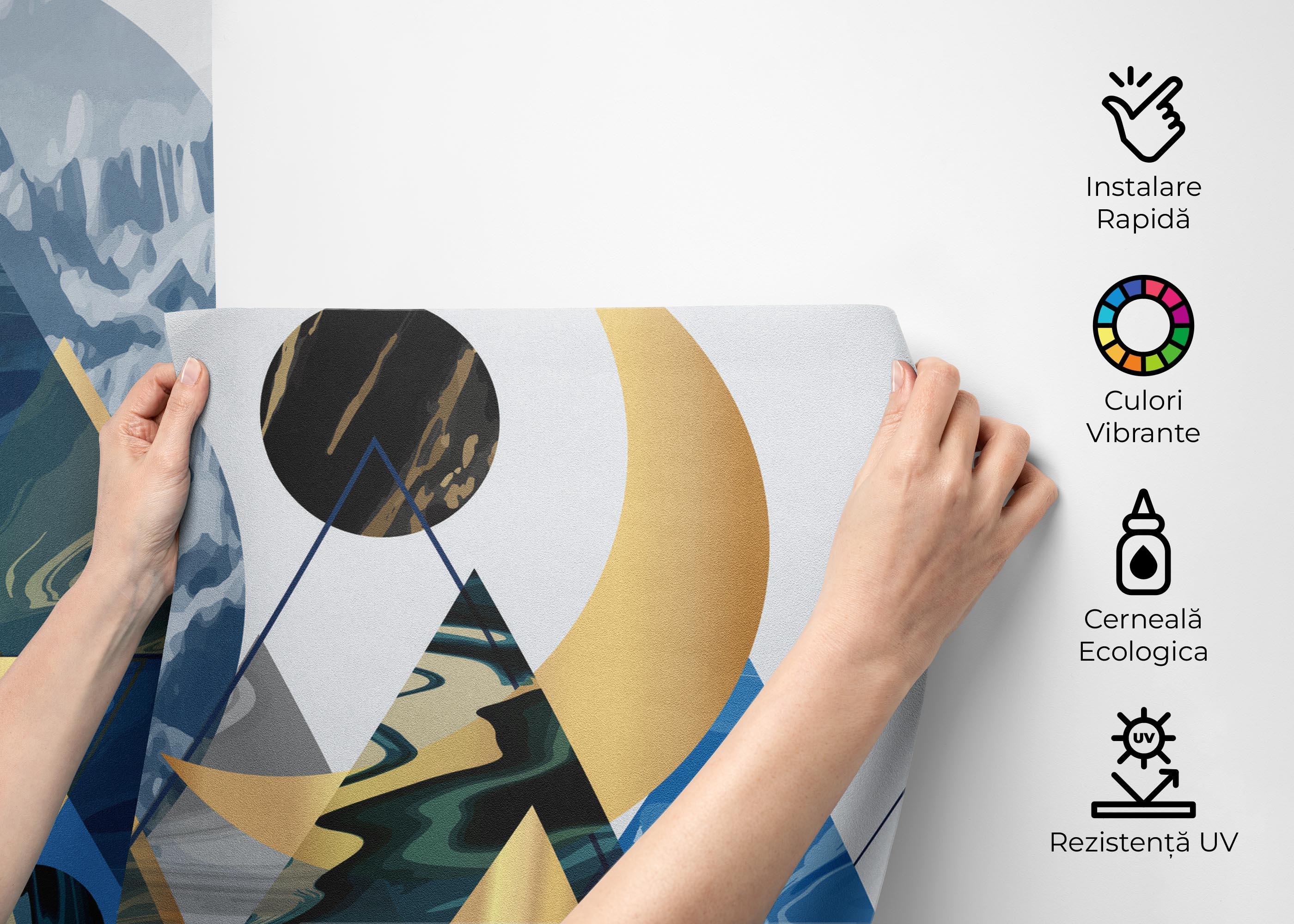 Fototapet Gold Geometric Pattern mockup 2