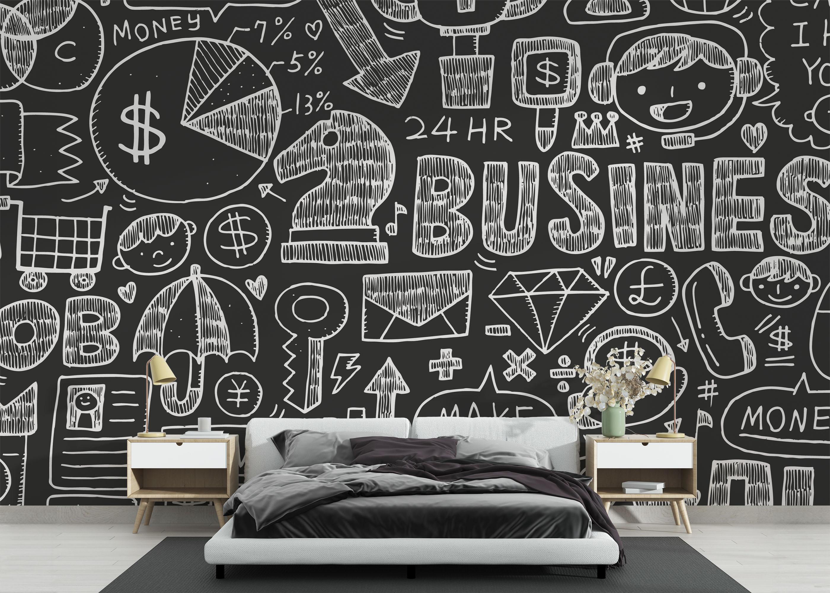 Fototapet Business Chalk Board mockup 3