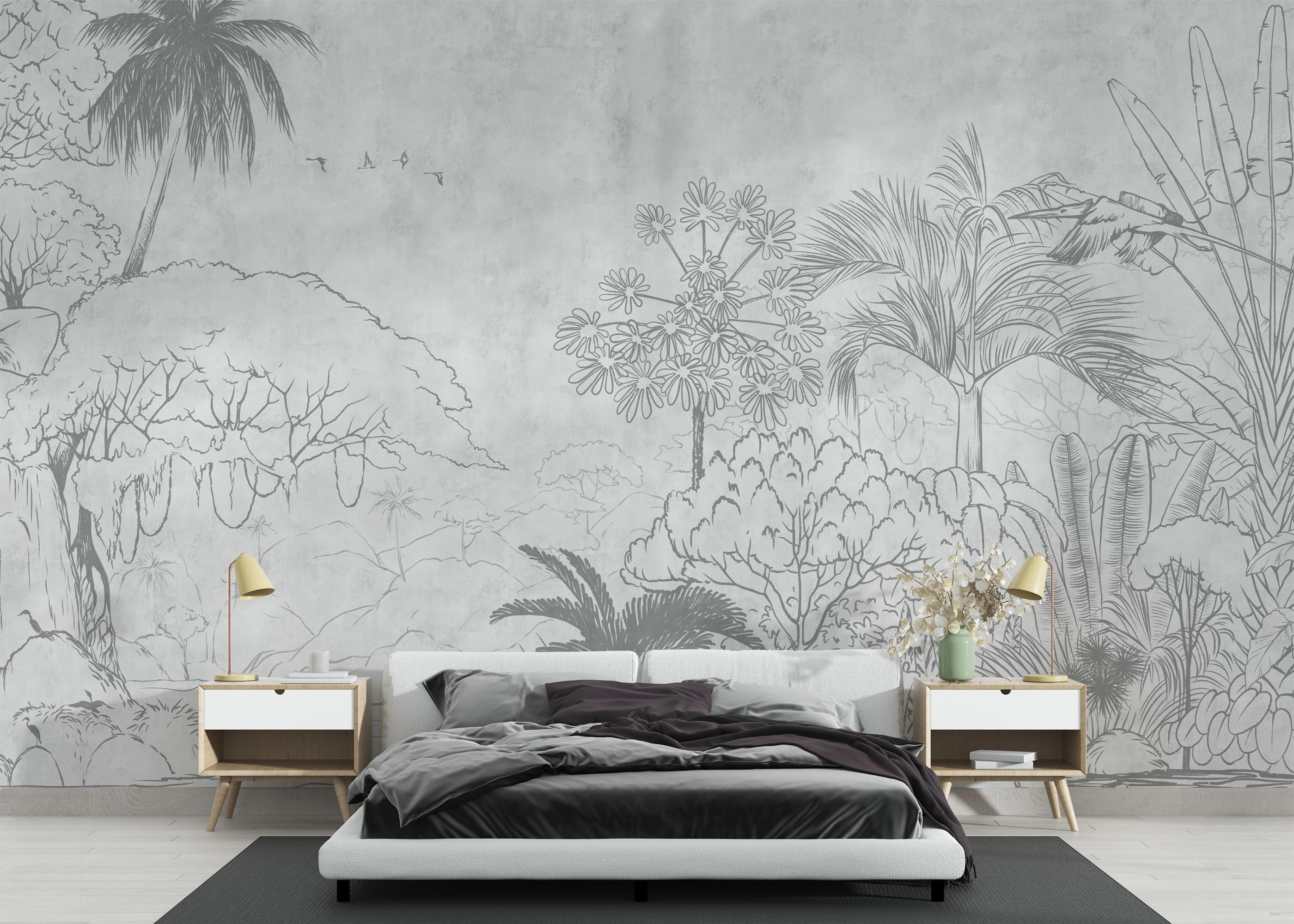 Fototapet Jungle Sketch mockup 3