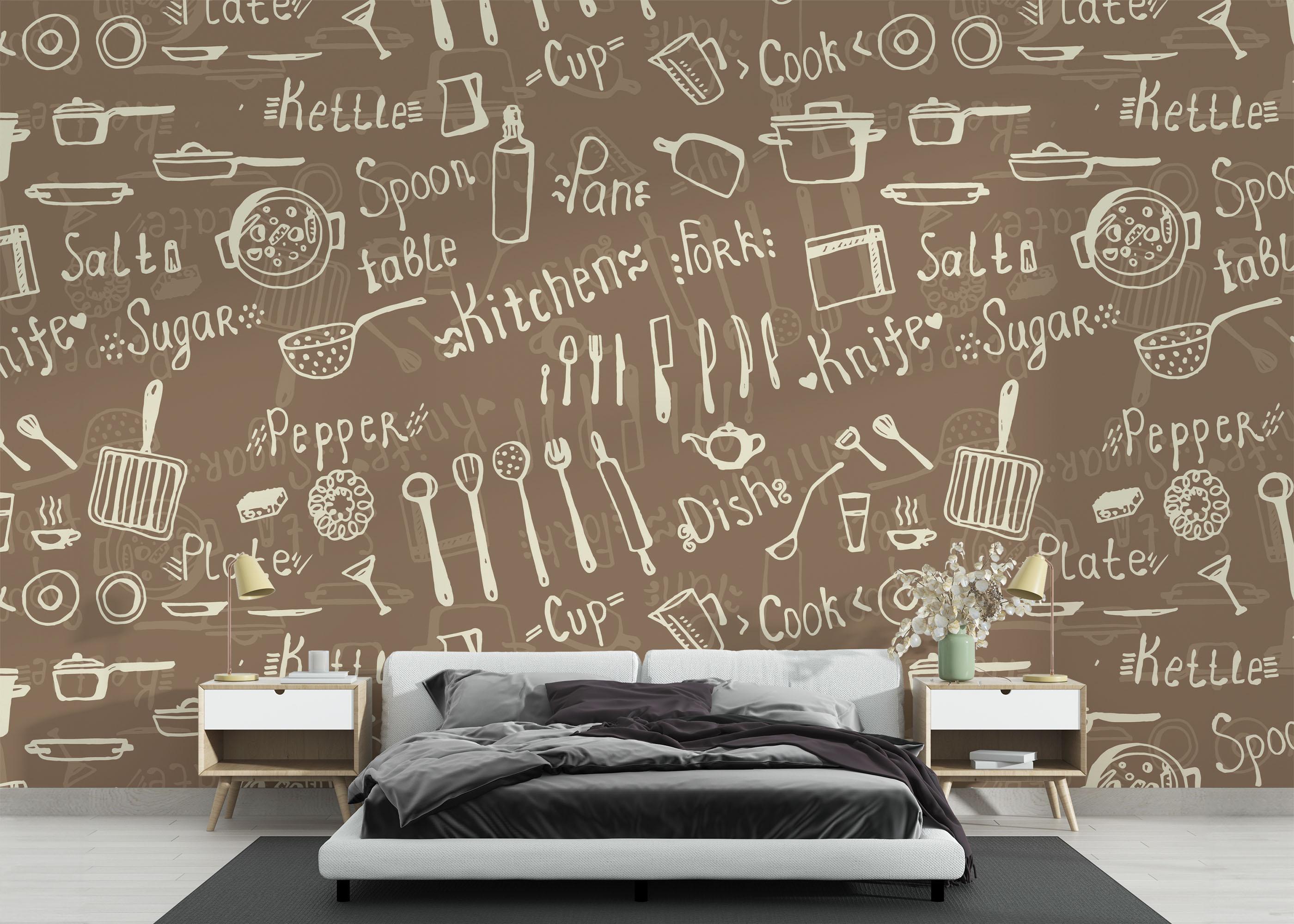 Fototapet Kitchen Pattern mockup 3