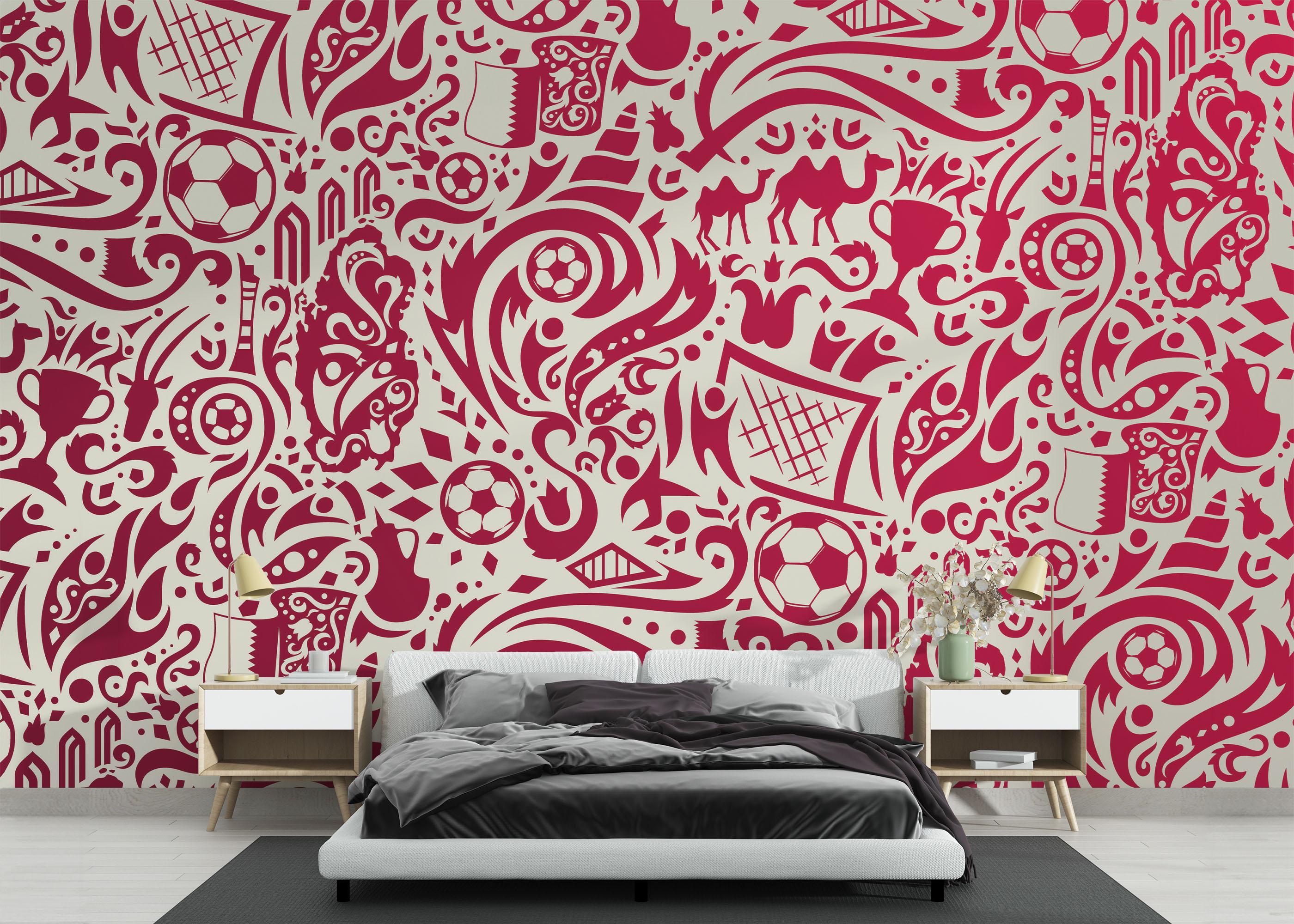 Fototapet Soccer Pattern mockup 3