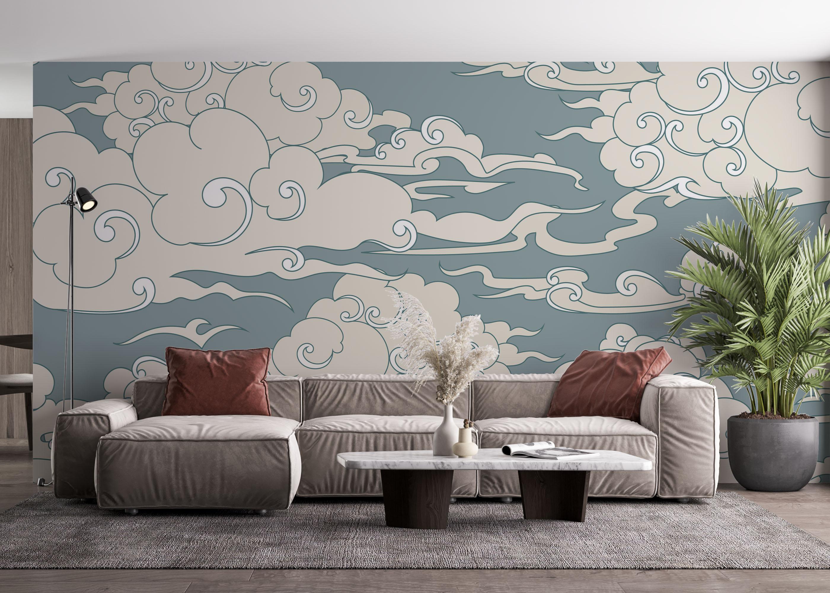 Fototapet Asiatic Clouds mockup 4