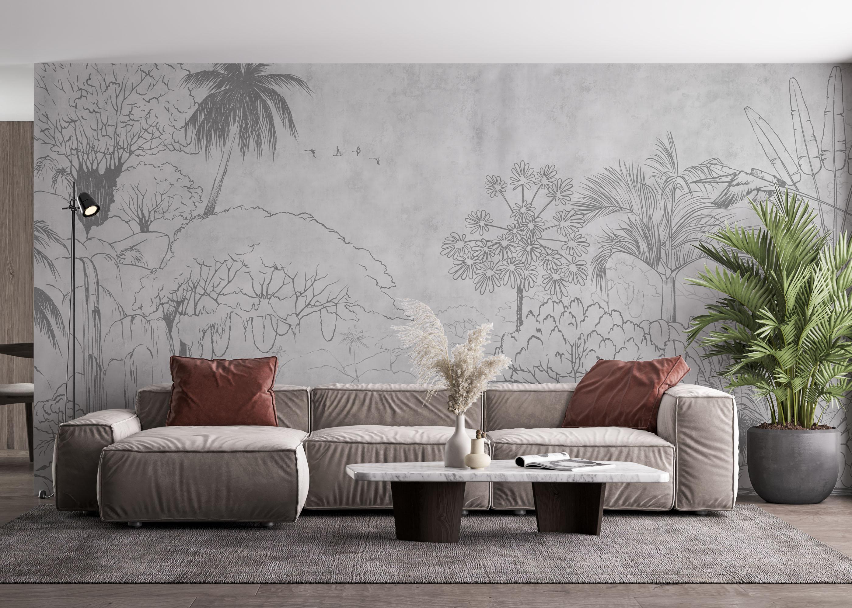 Fototapet Jungle Sketch mockup 4