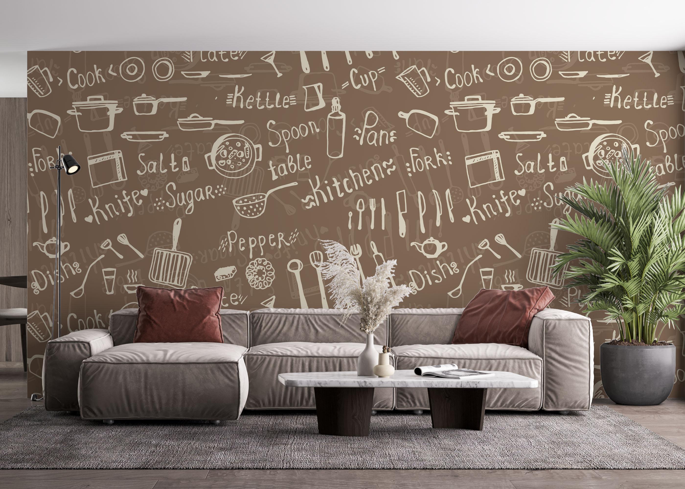 Fototapet Kitchen Pattern mockup 4