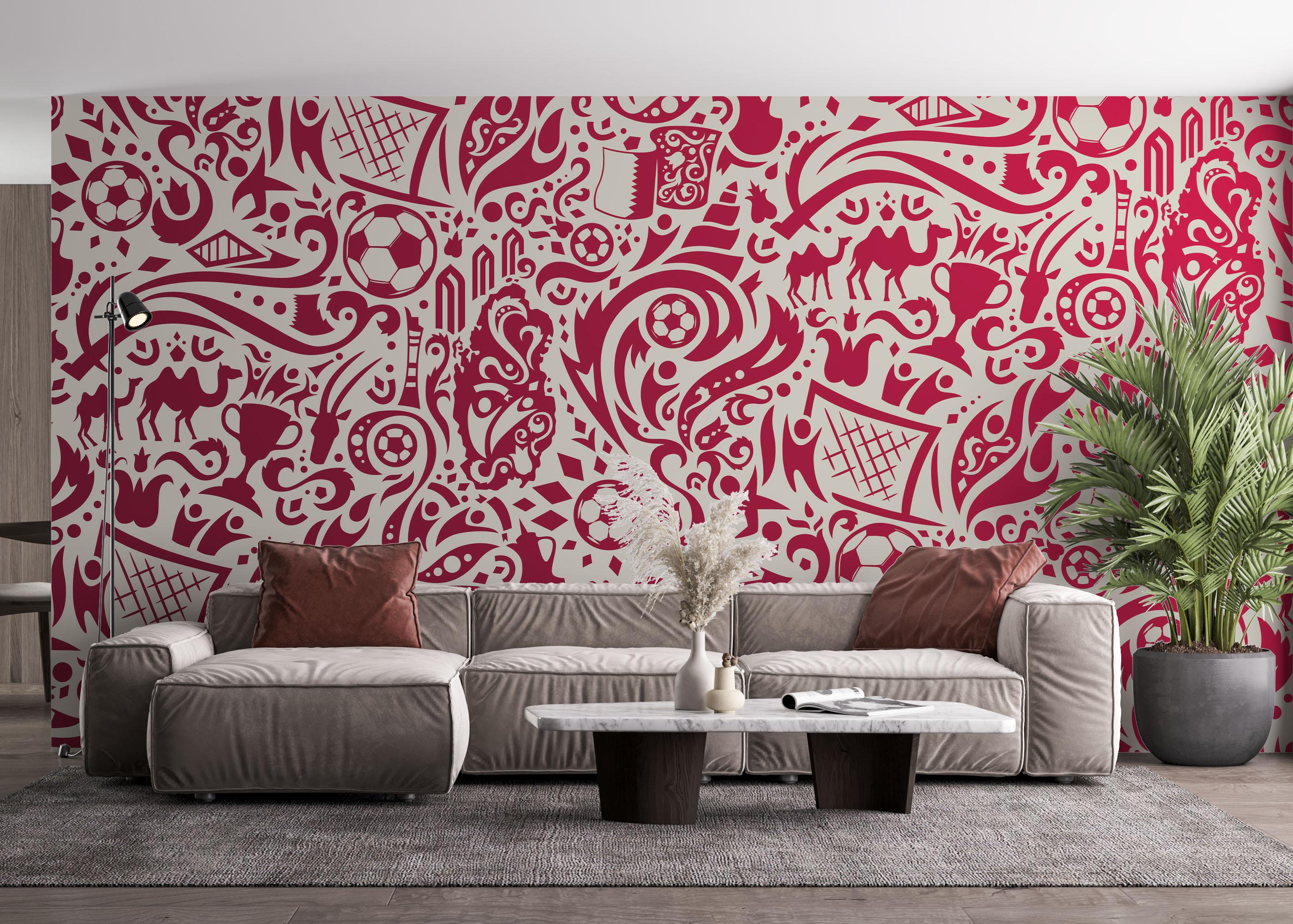 Fototapet Soccer Pattern mockup 4