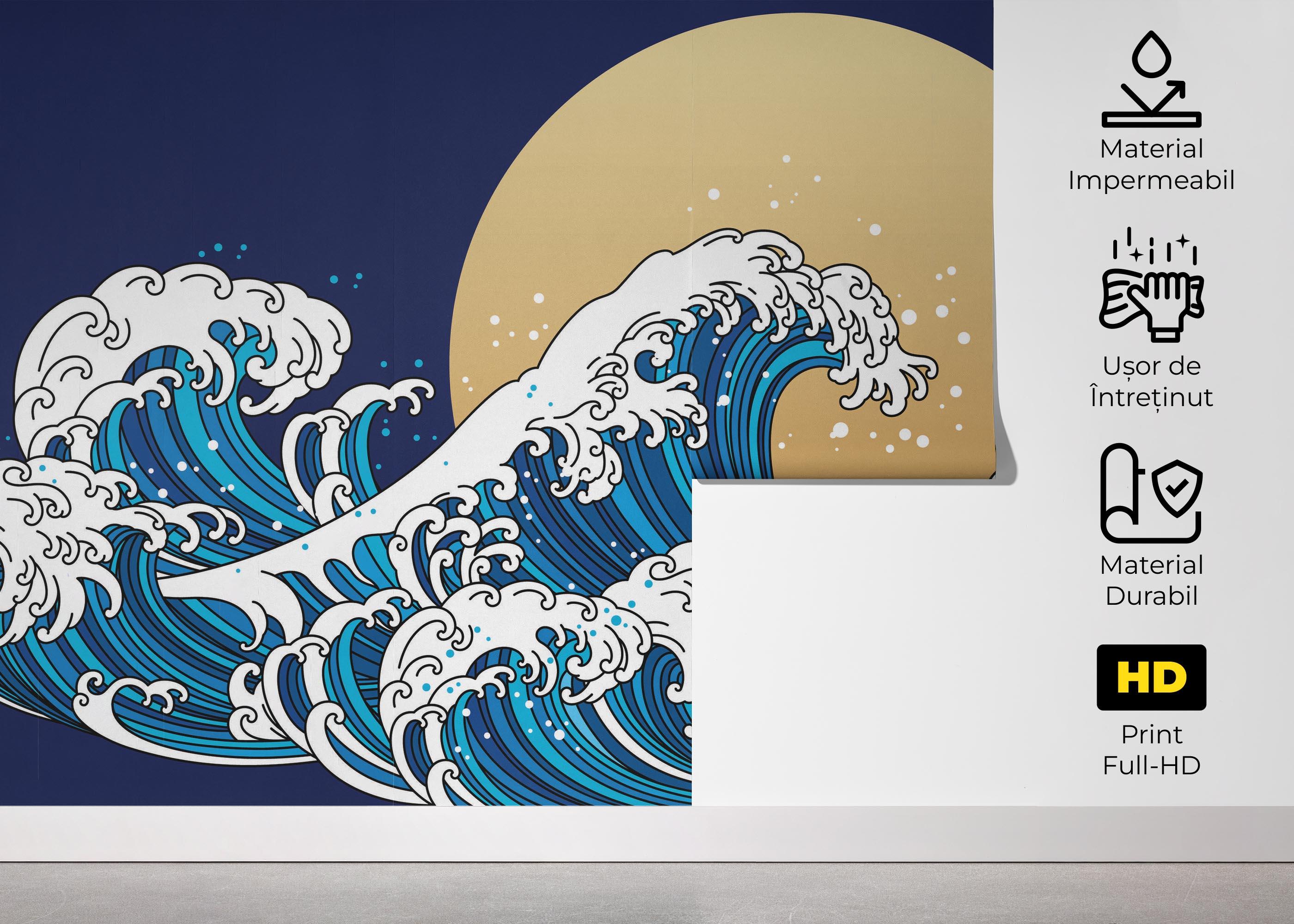 Fototapet Asiatic Waves mockup 5