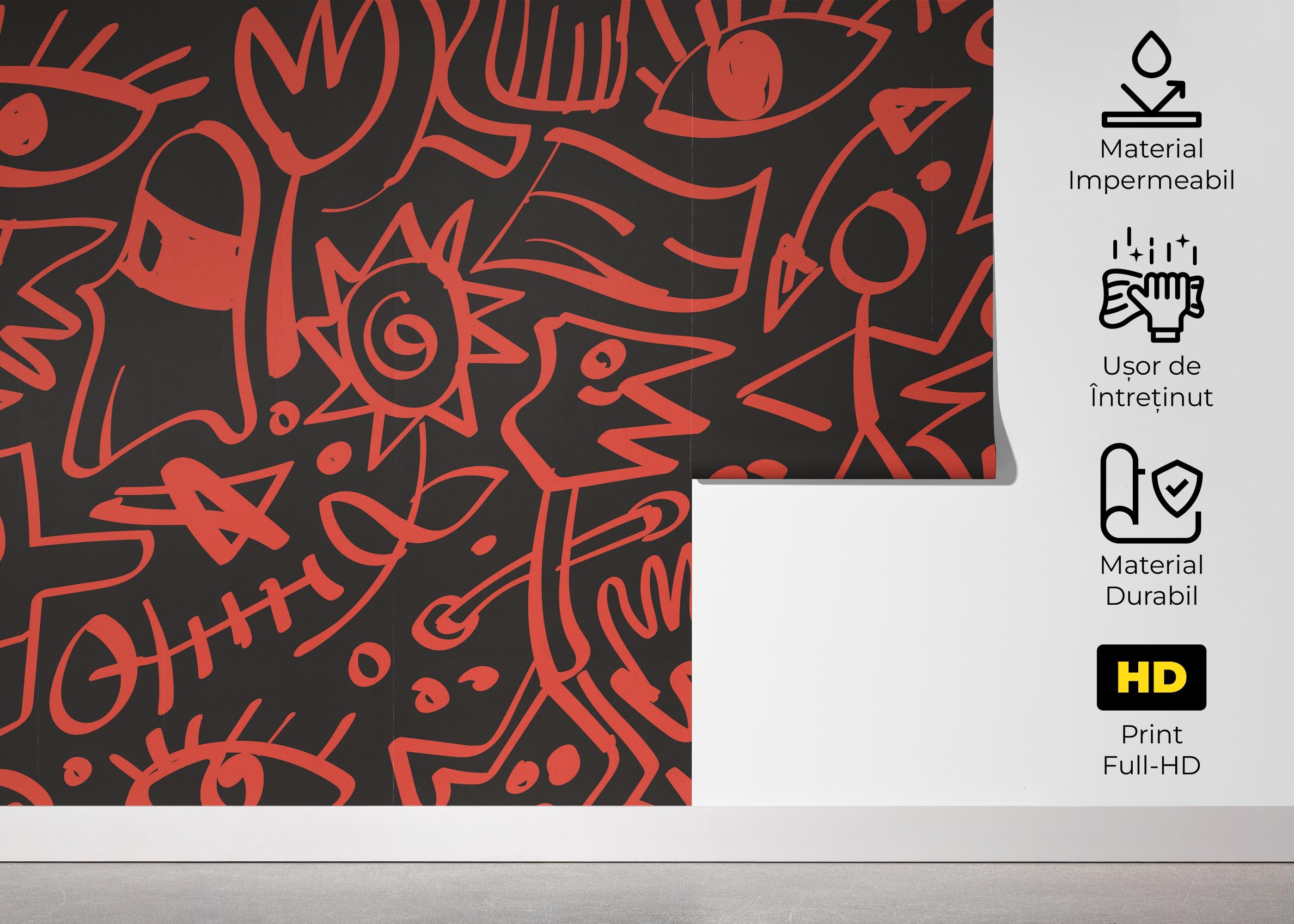 Fototapet Doodles Pattern mockup 5