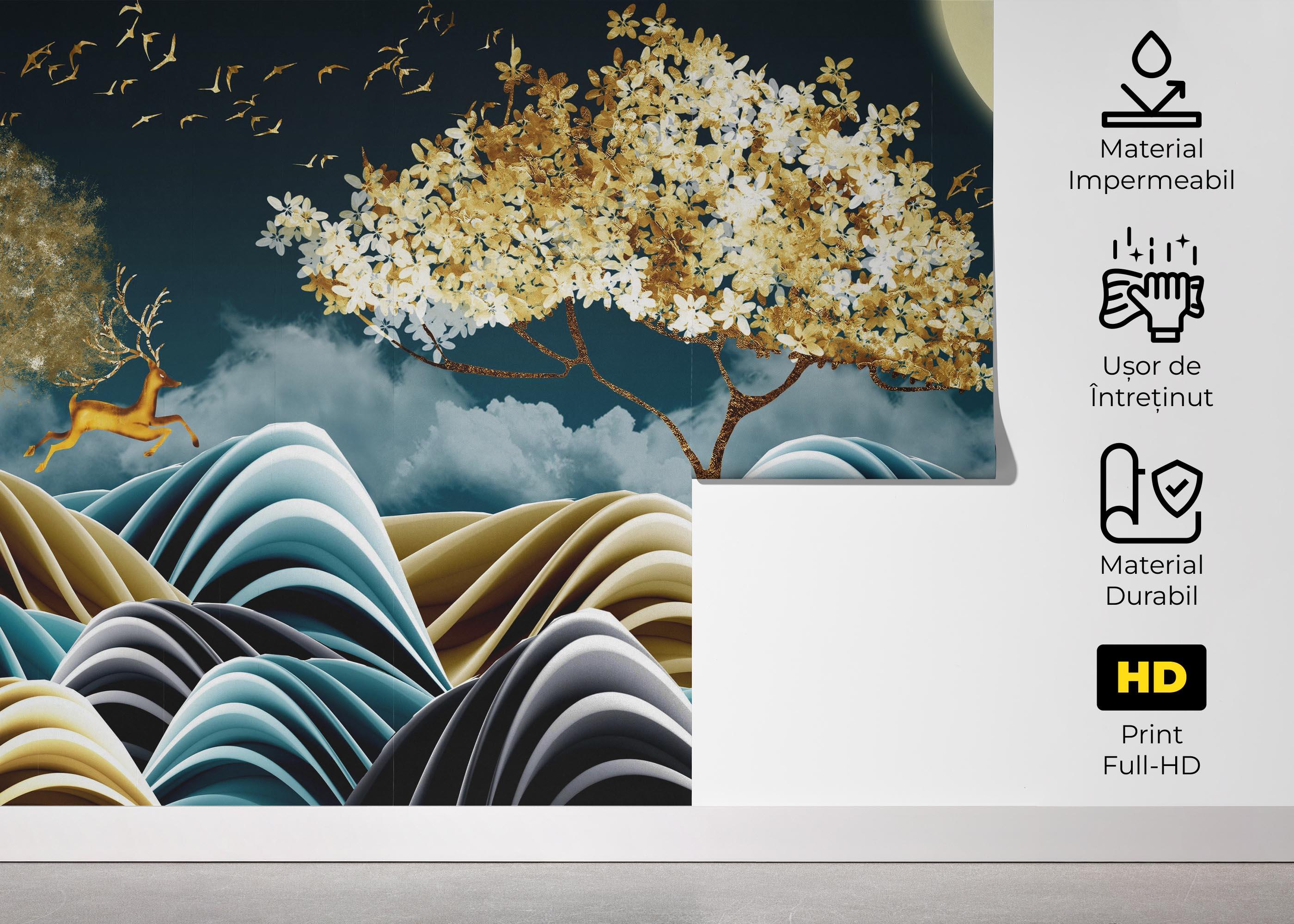 Fototapet Golden Story Night mockup 5