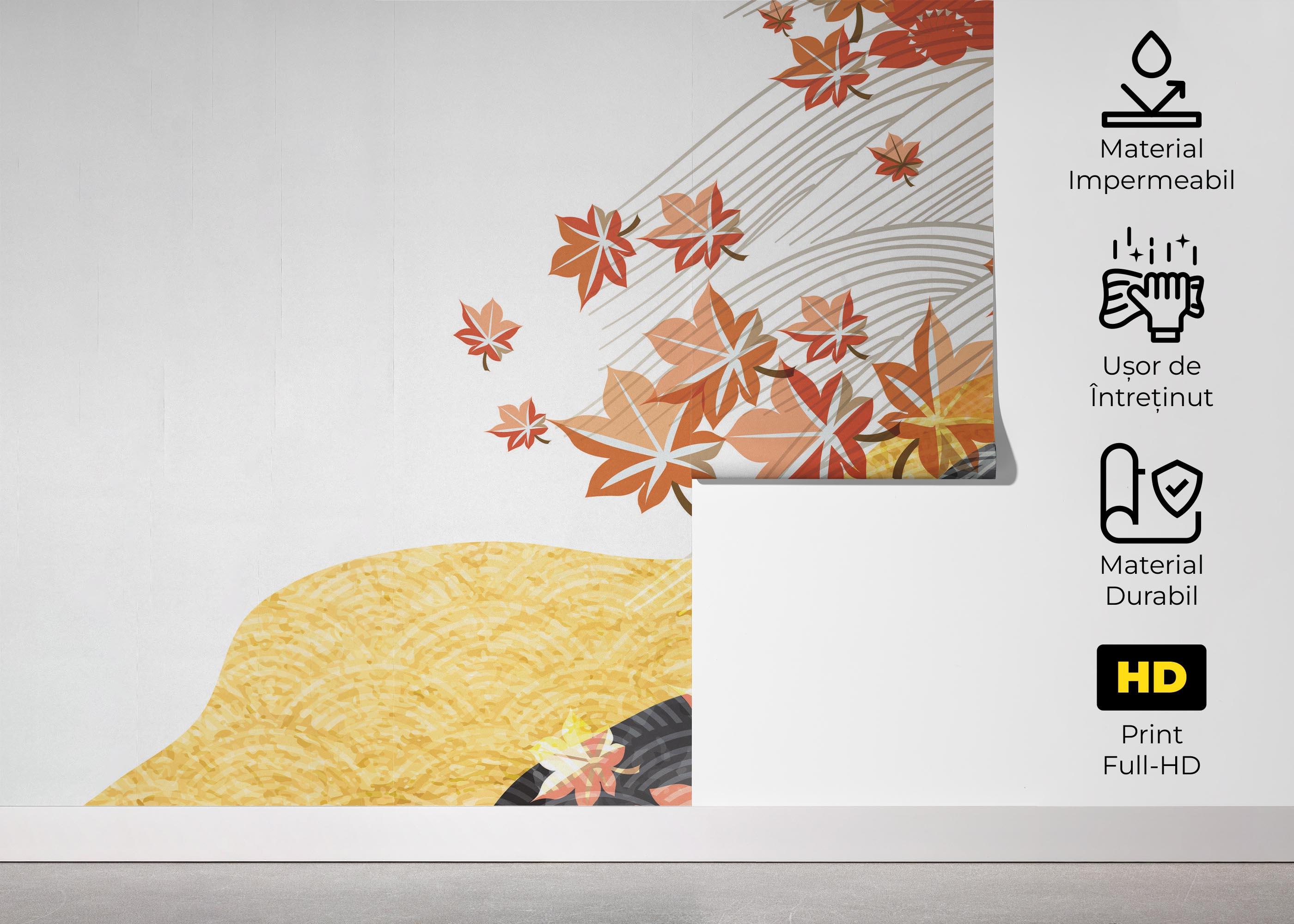 Fototapet Japanese Maple Leaf mockup 5