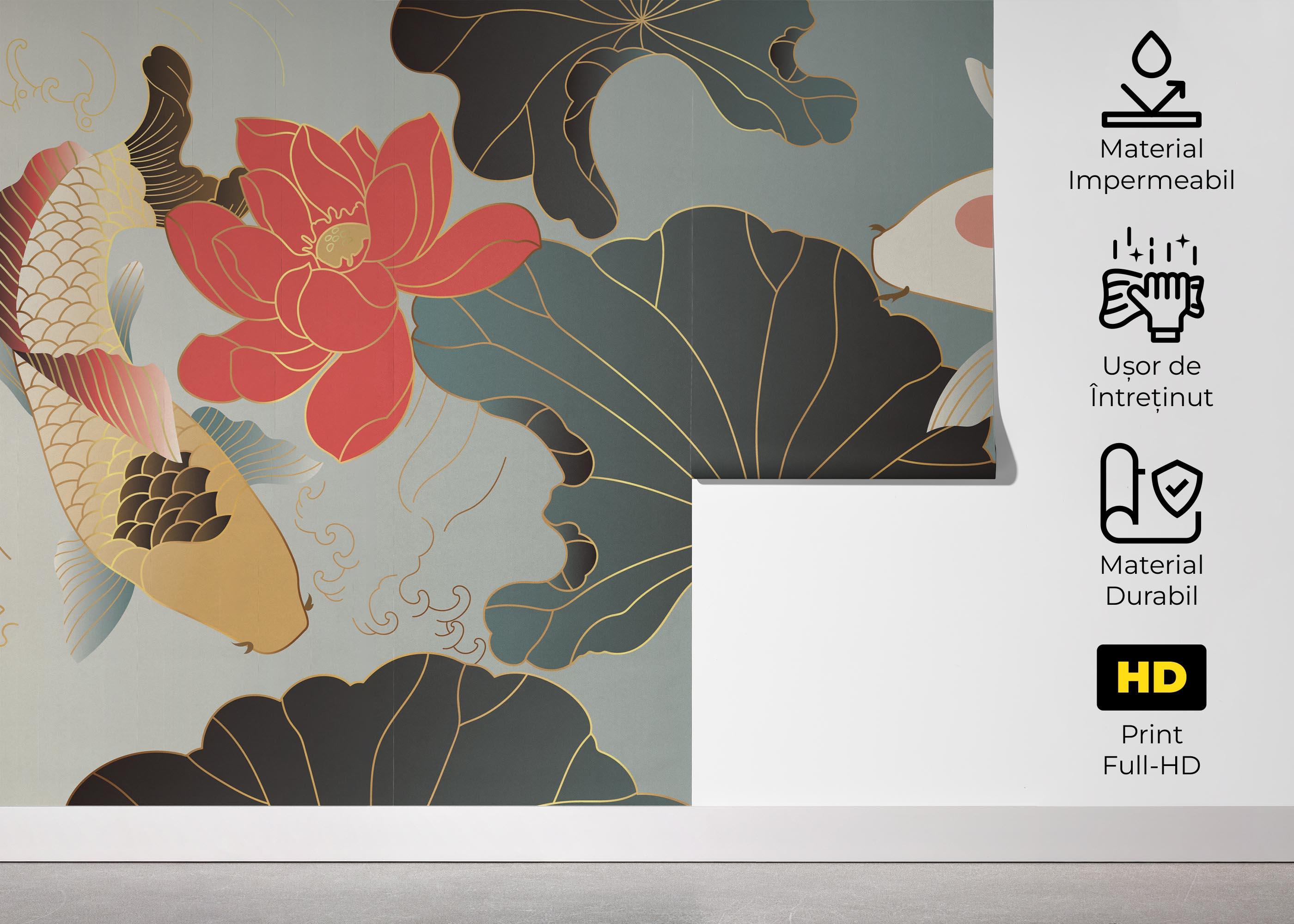 Fototapet Koi Carp Fish mockup 5