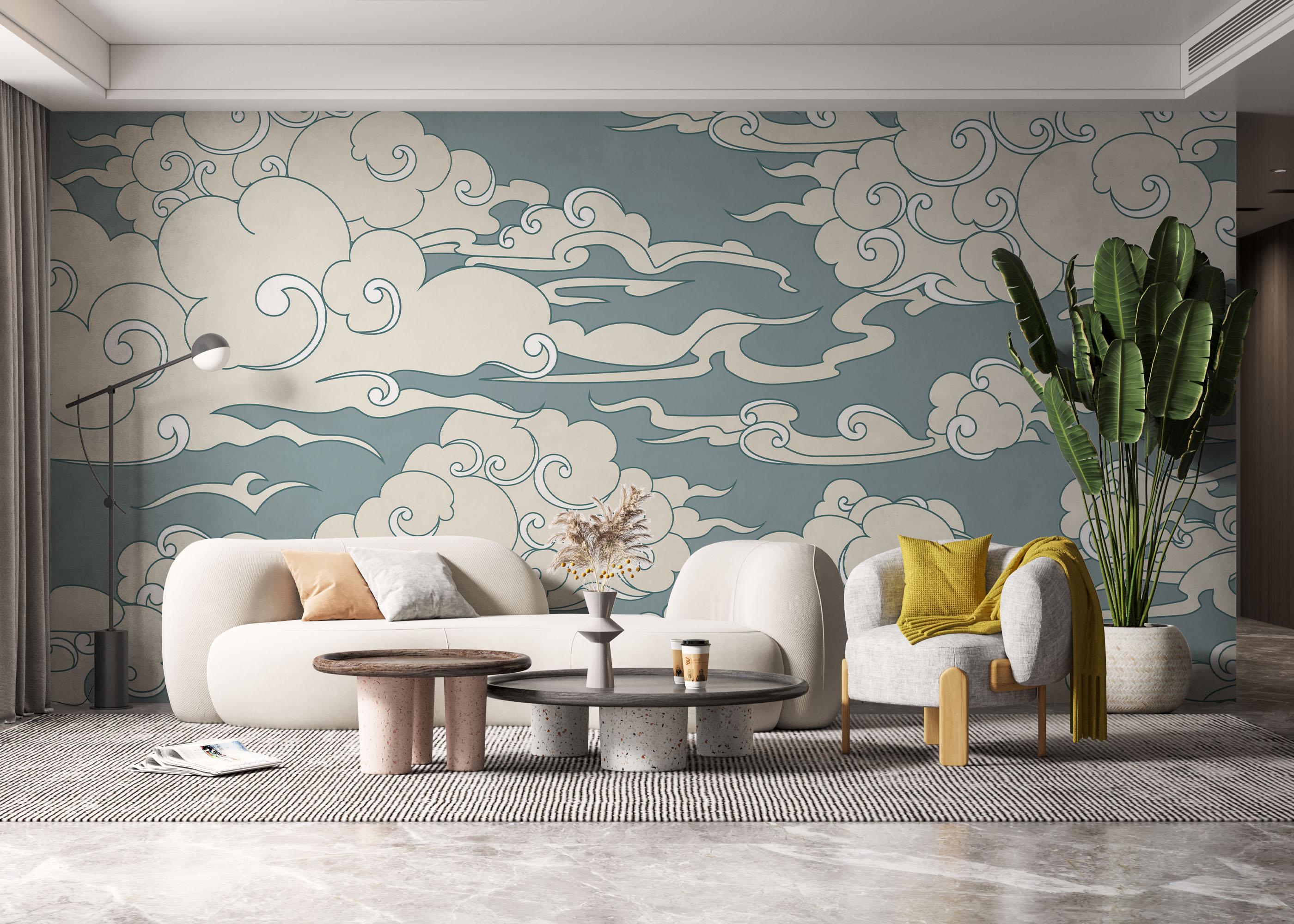 Fototapet Asiatic Clouds mockup 6