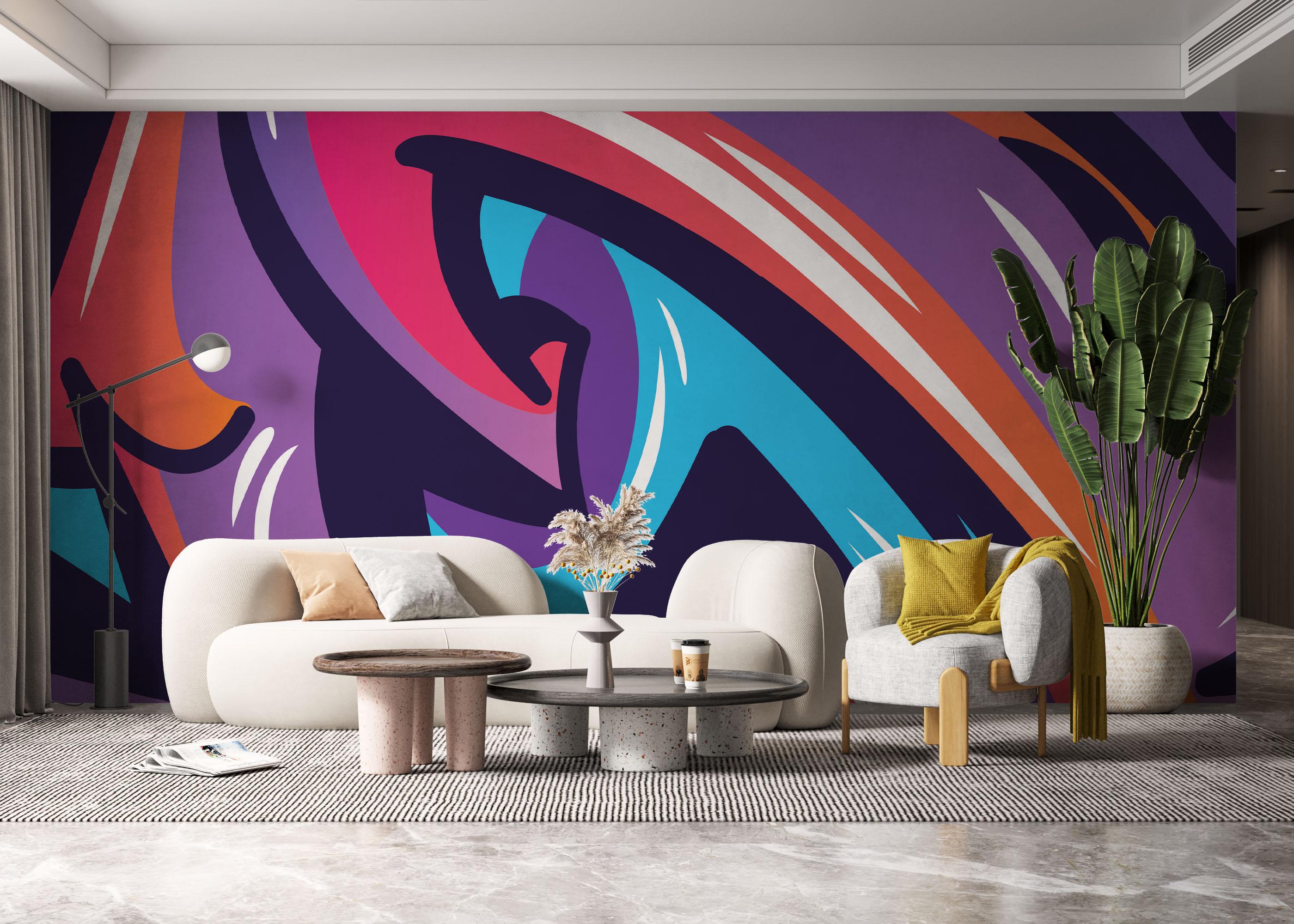Fototapet Colorfull Graffiti mockup 6