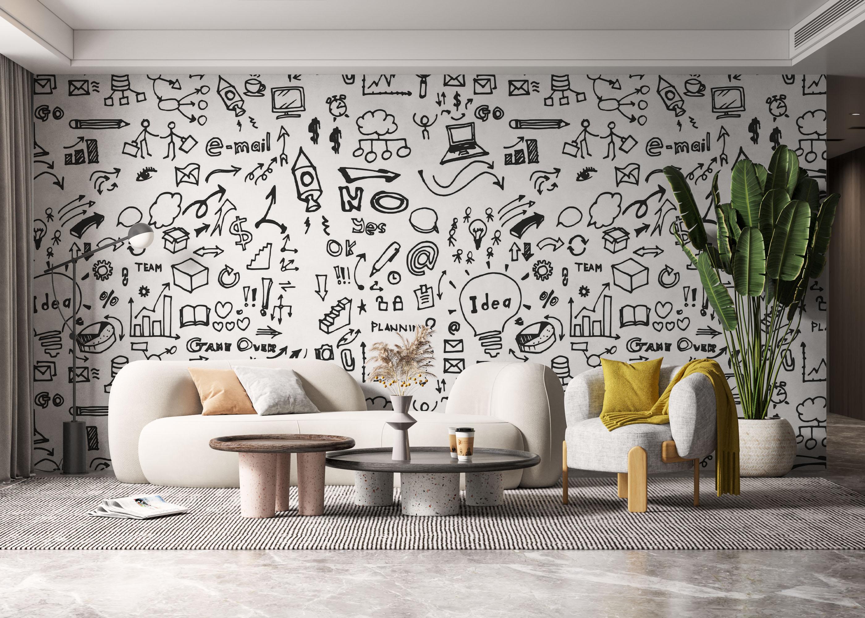 Fototapet Doodle Pattern mockup 6