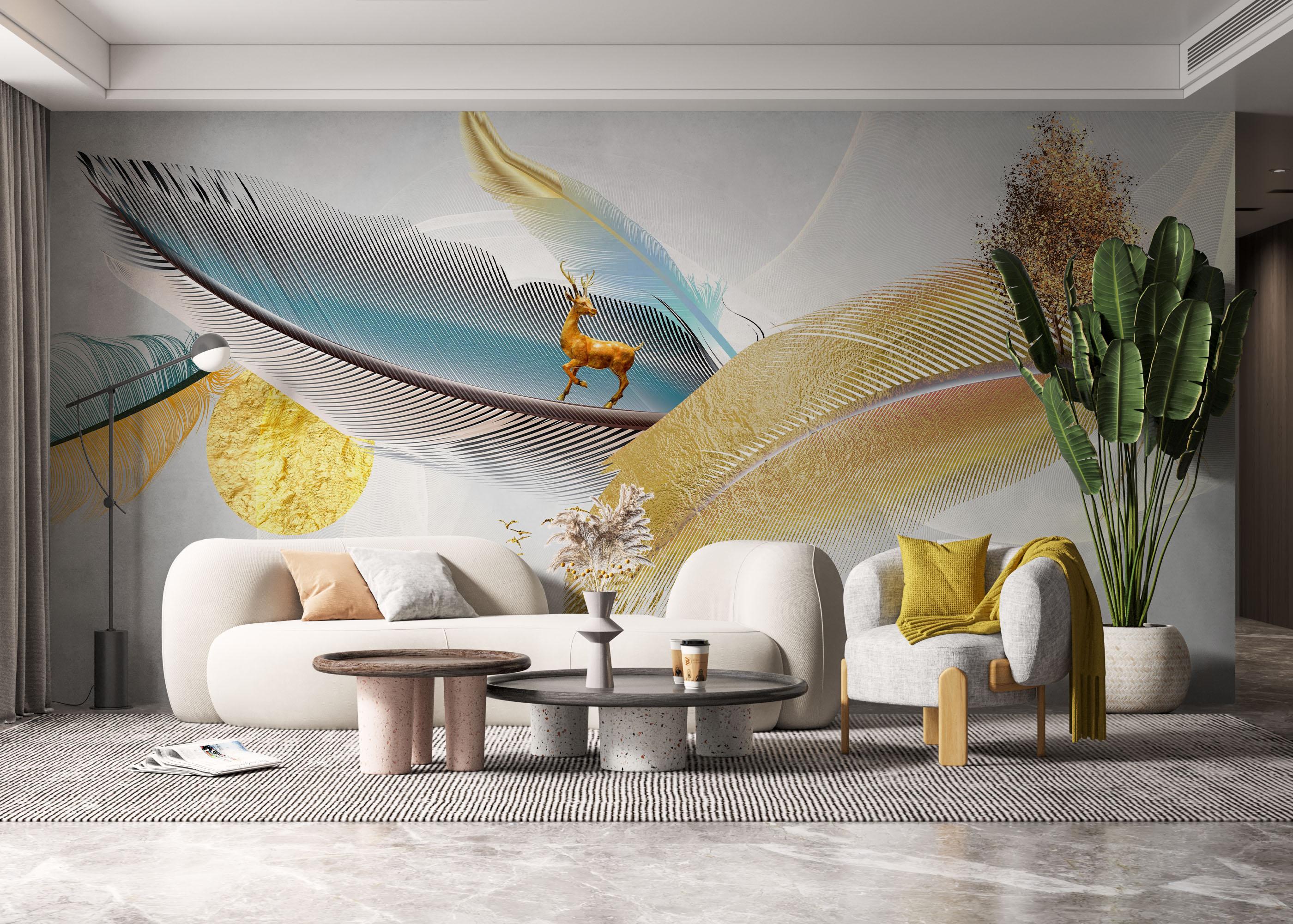 Fototapet Dreamy Feathers mockup 6