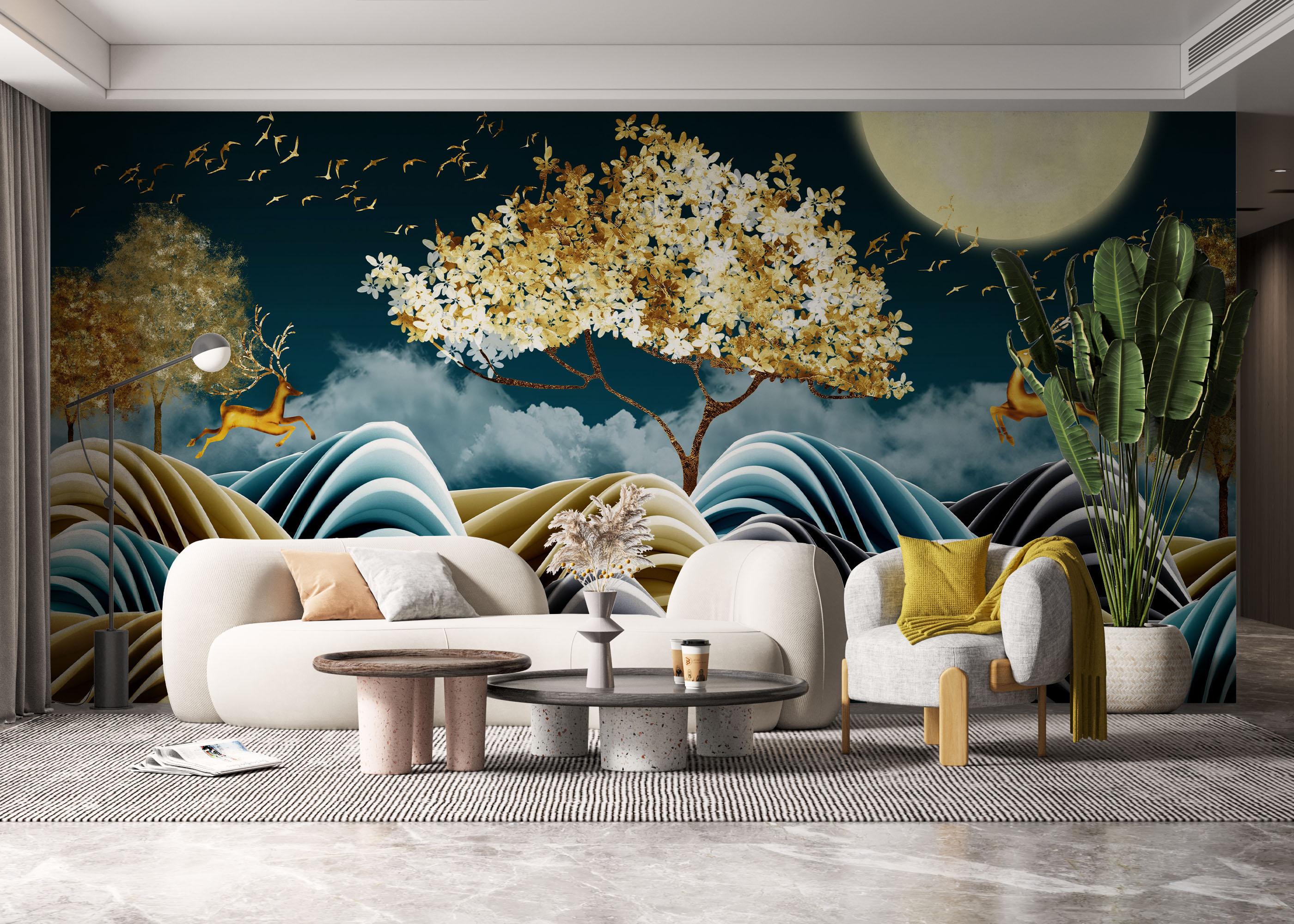 Fototapet Golden Story Night mockup 6