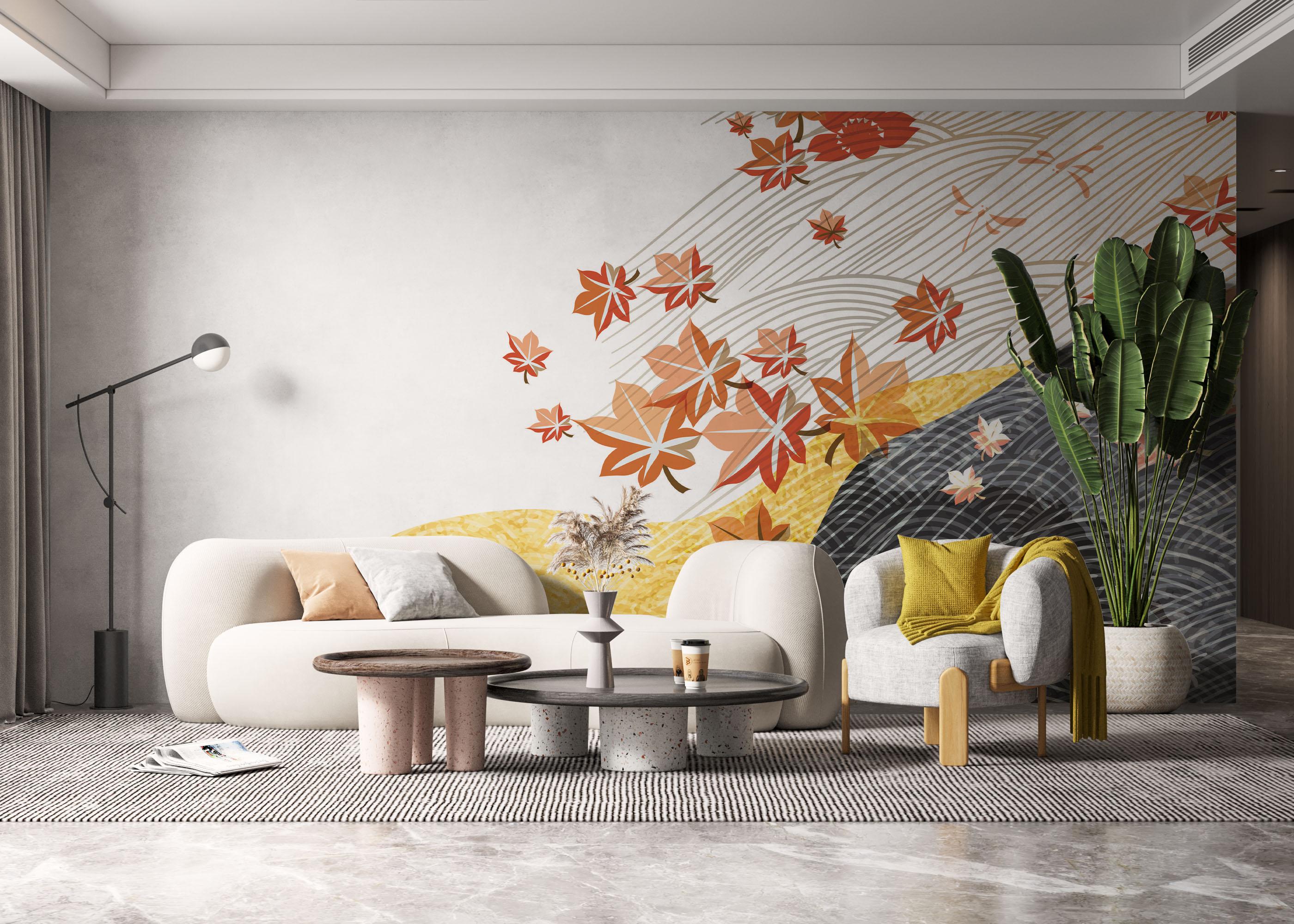 Fototapet Japanese Maple Leaf mockup 6