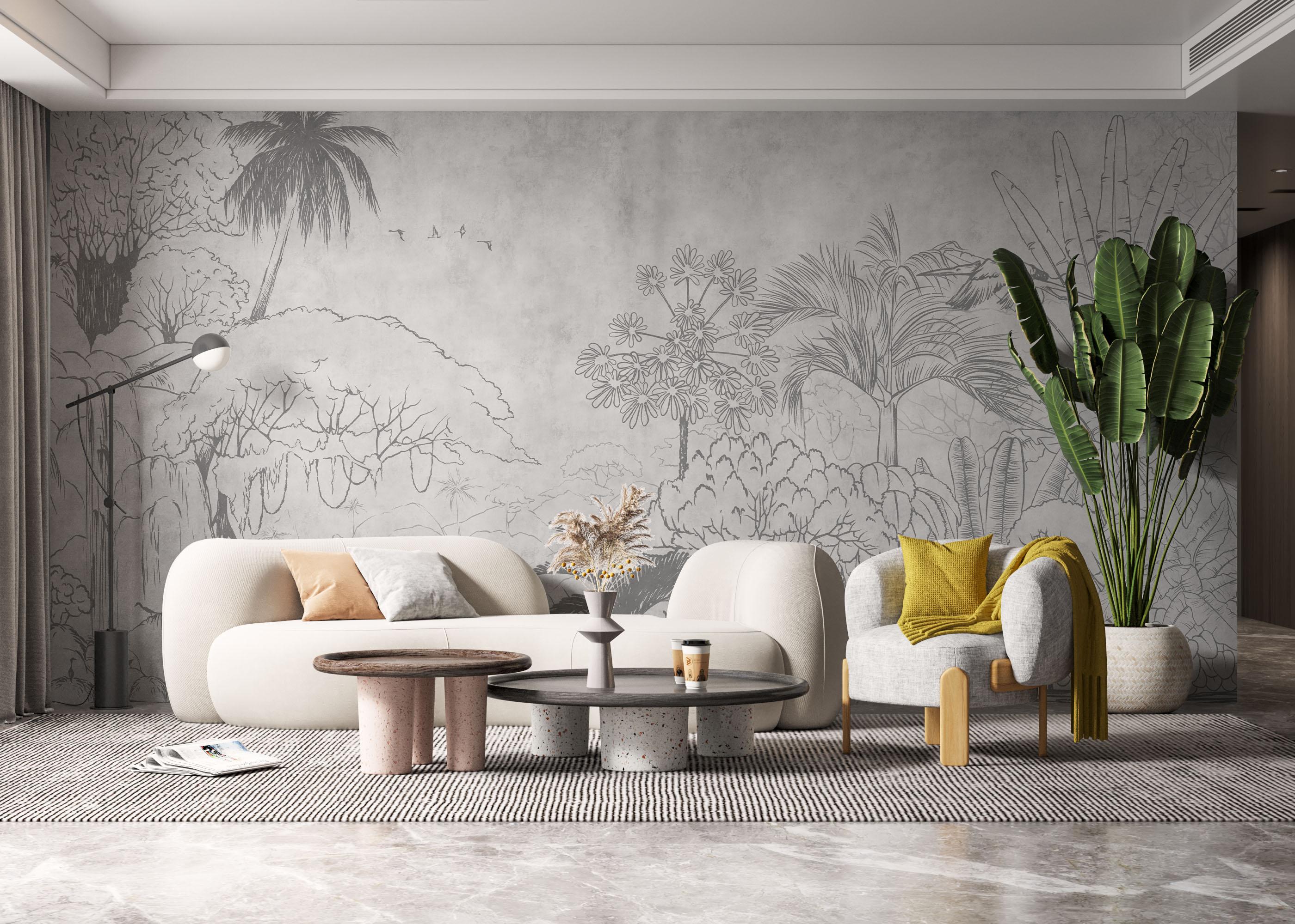 Fototapet Jungle Sketch mockup 6