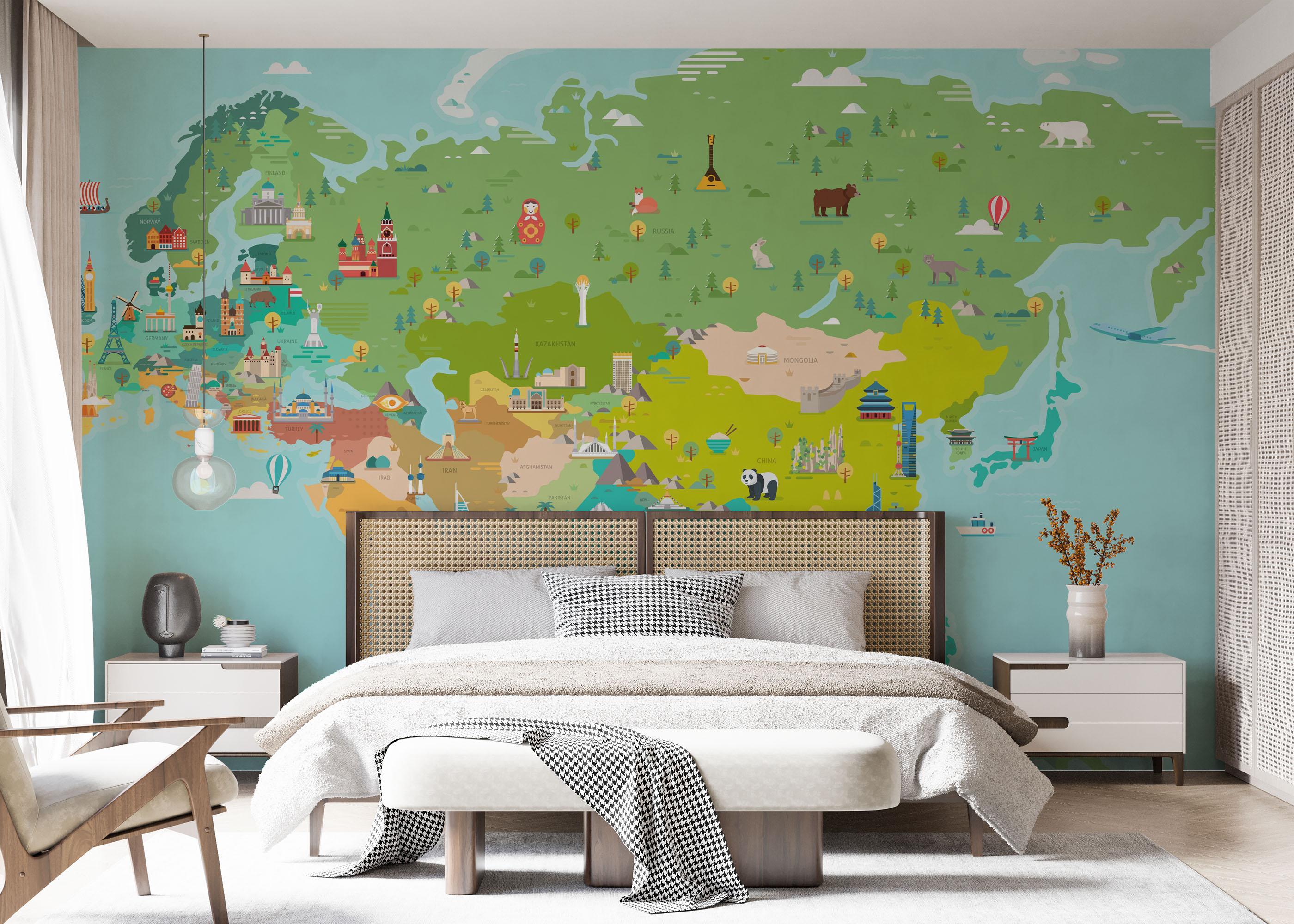 Fototapet Big Colorful Map mockup 7