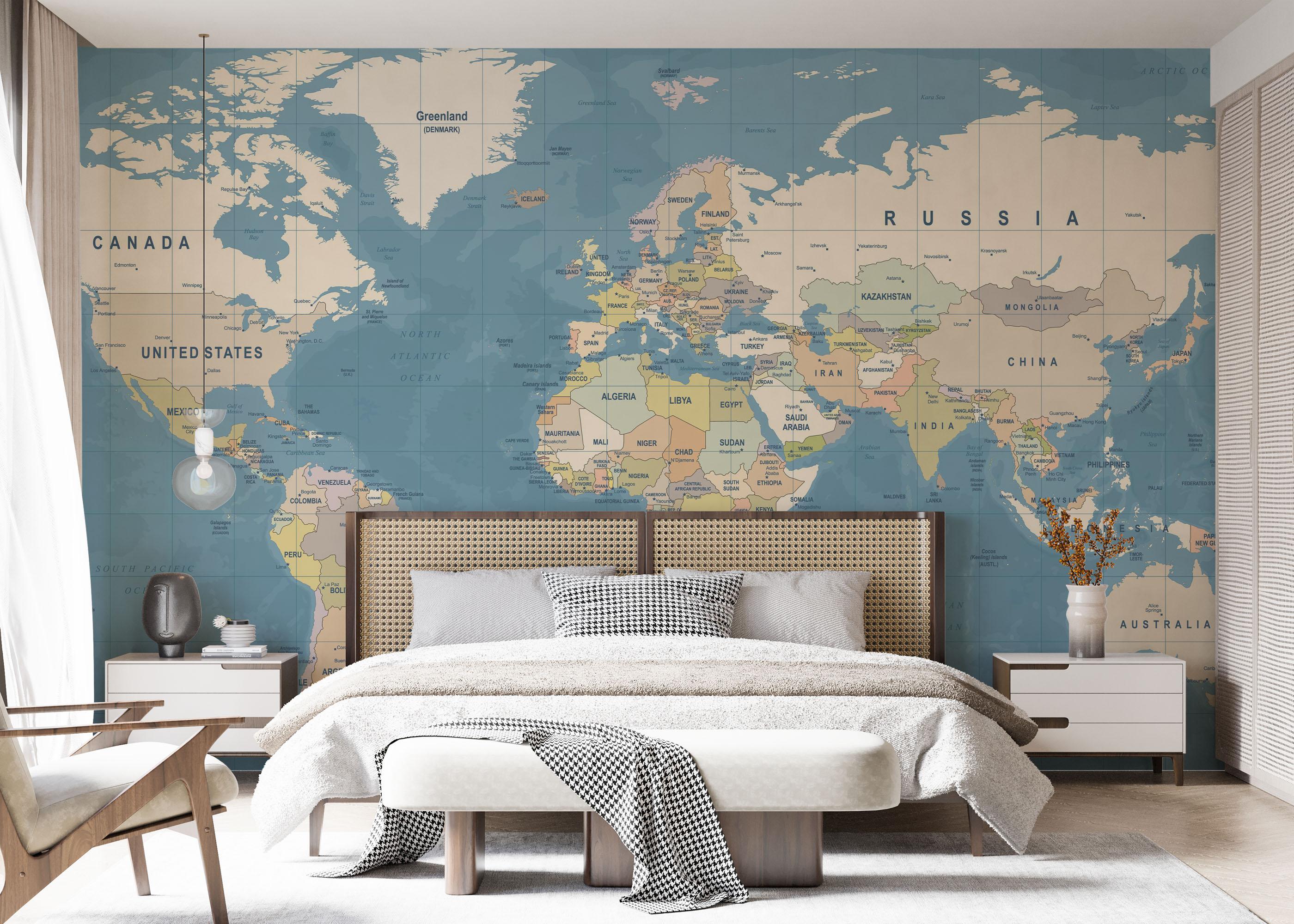 Fototapet Blue Ocean Map mockup 7