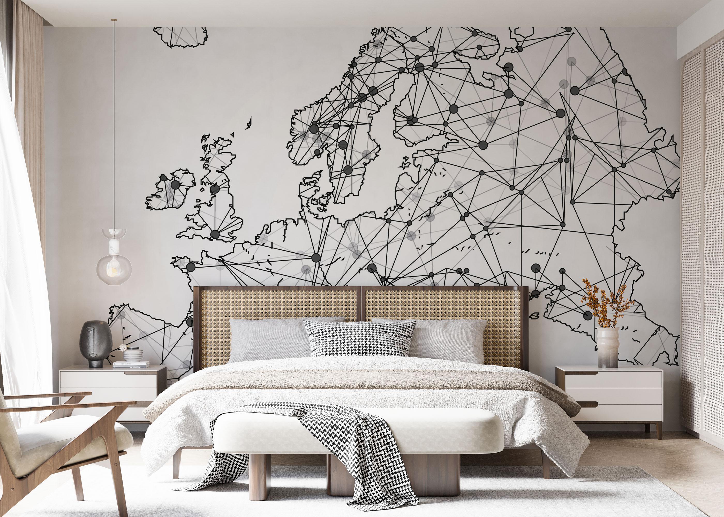 Fototapet Connecting Map mockup 7