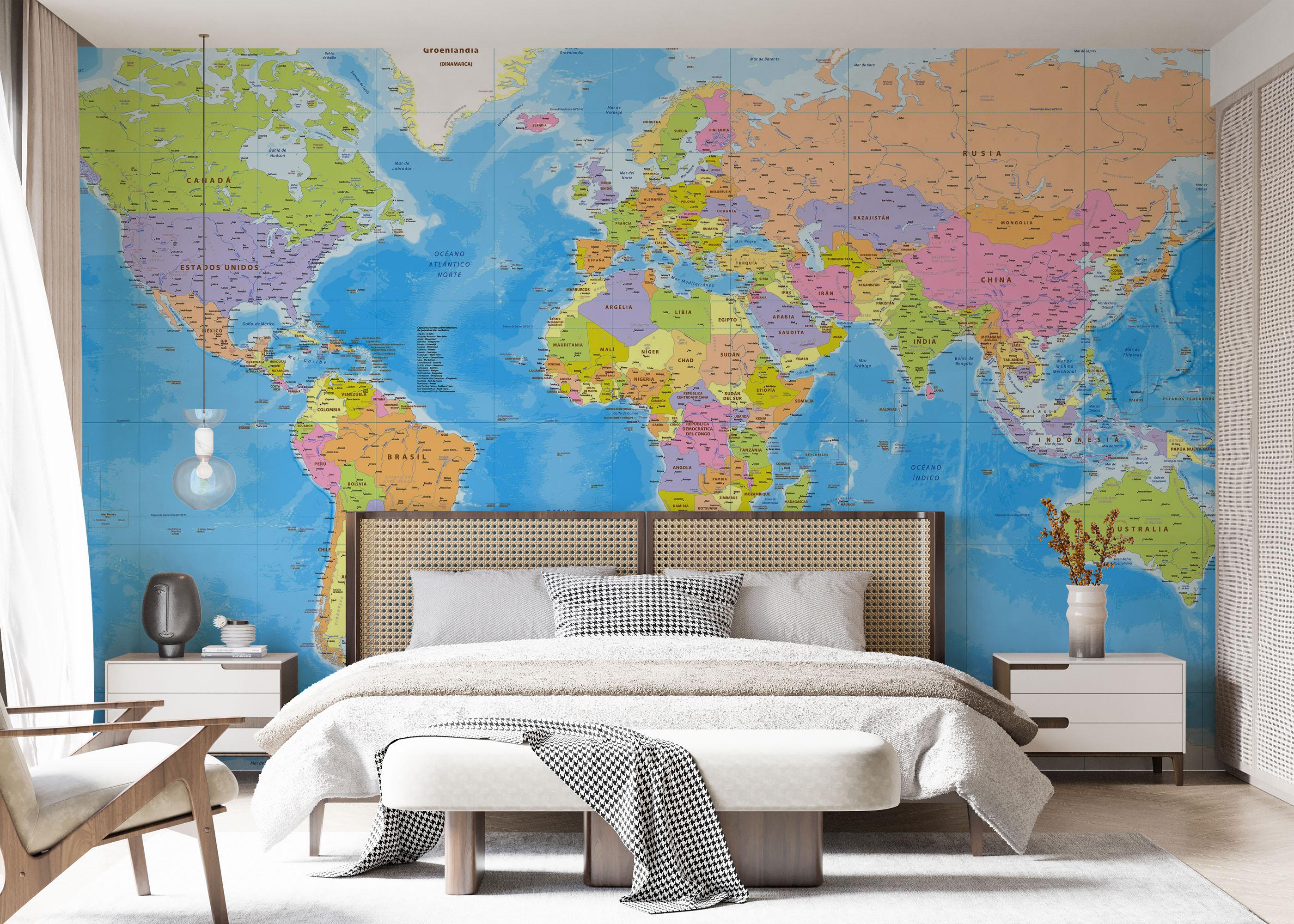 Fototapet Cool World Map mockup 7