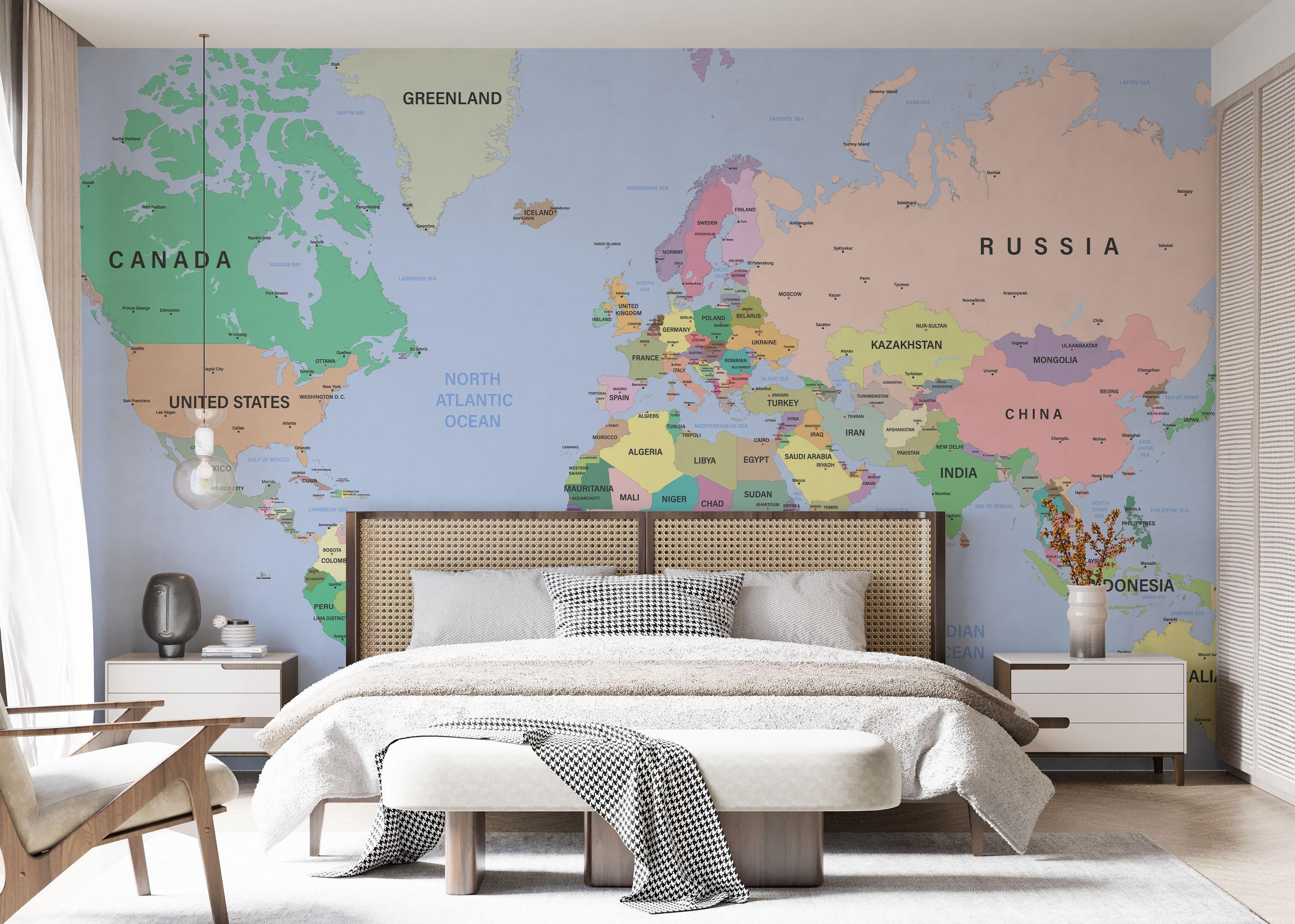 Fototapet Detailed Political Map mockup 7