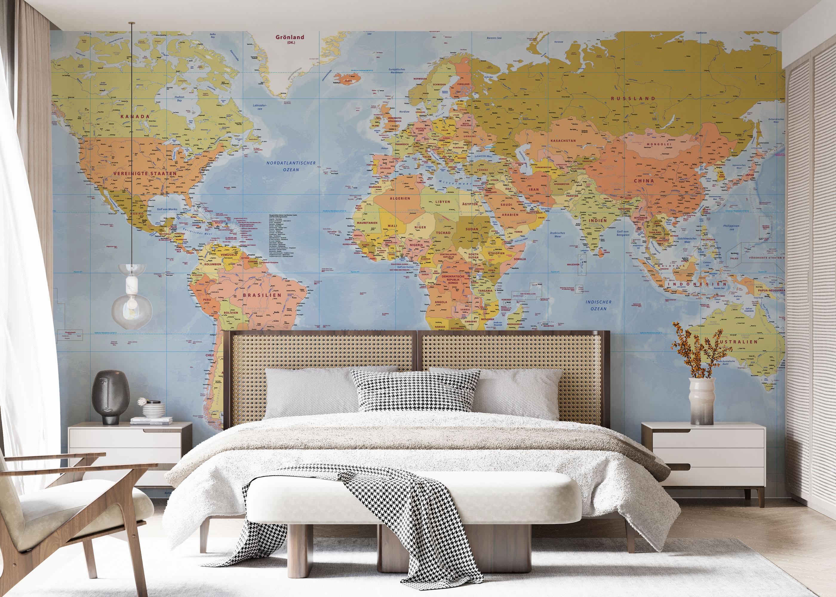 Fototapet Green Orange Map mockup 7