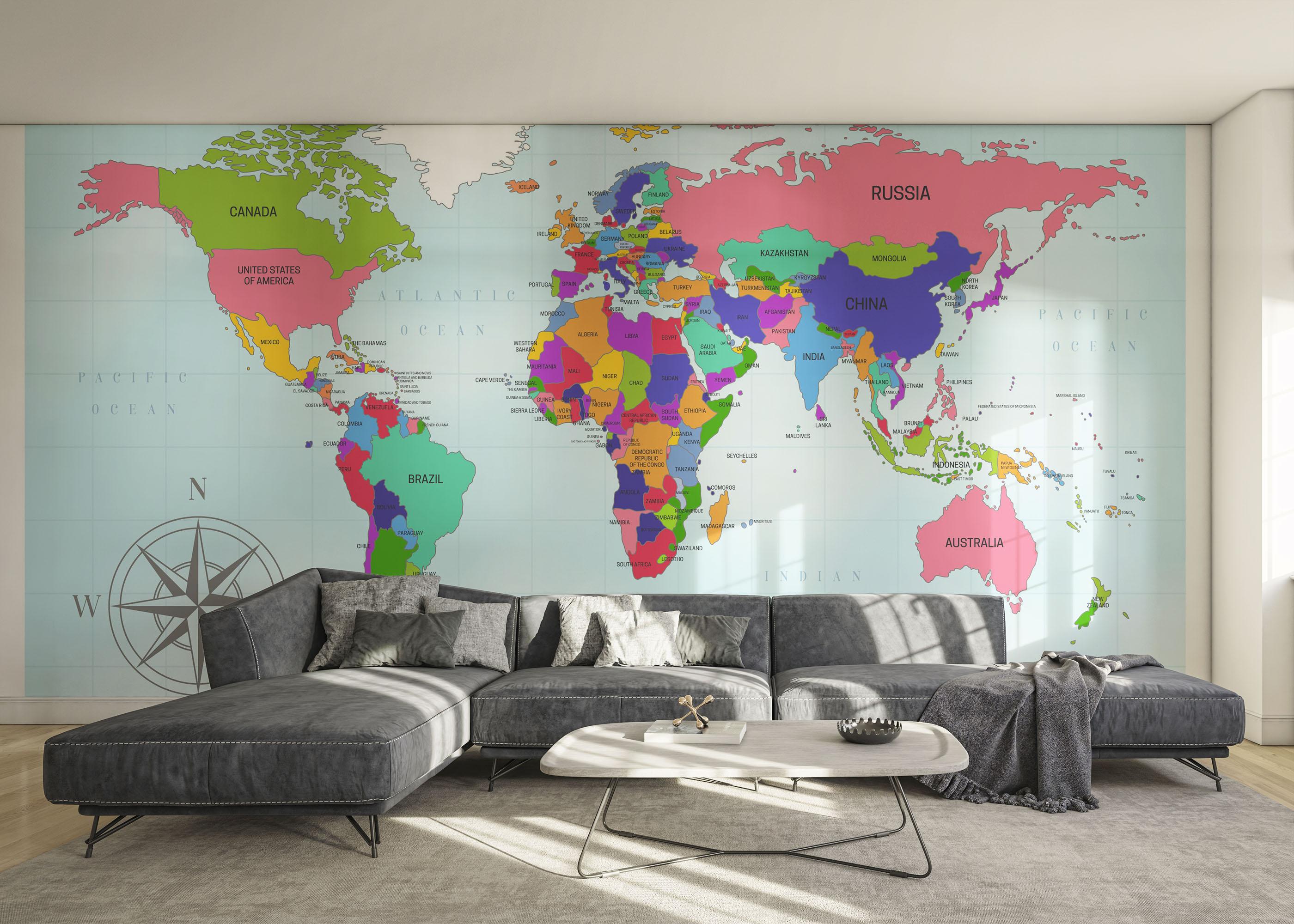 Fototapet Big World Map mockup 0