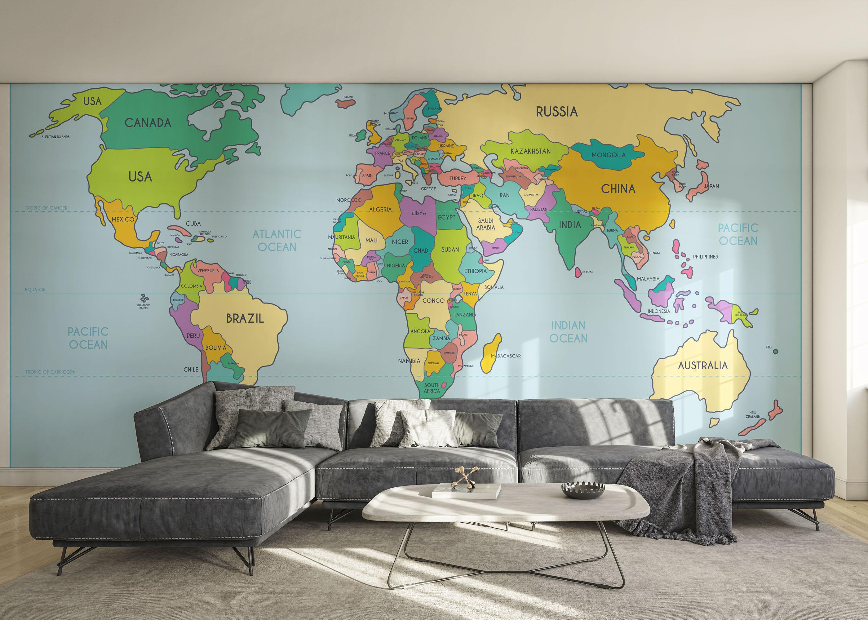 Fototapet Color Mix Map mockup 0