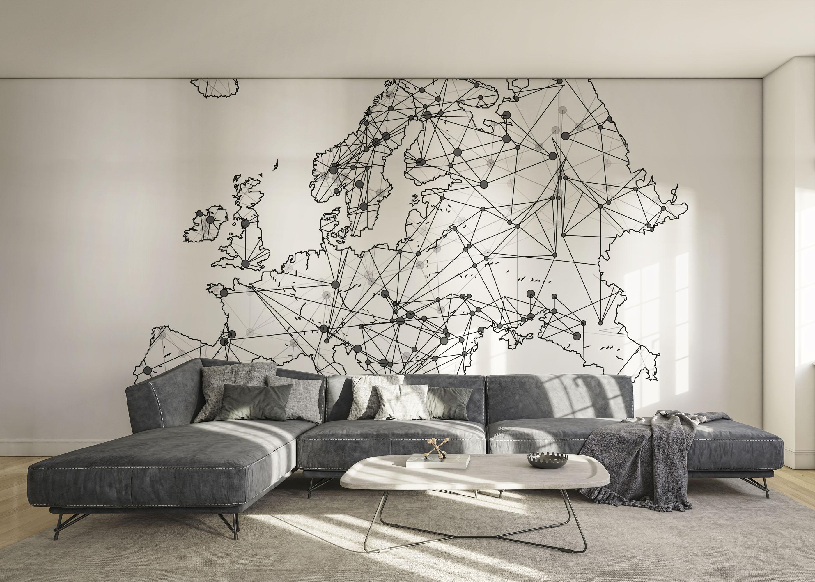 Fototapet Connecting Map mockup 0