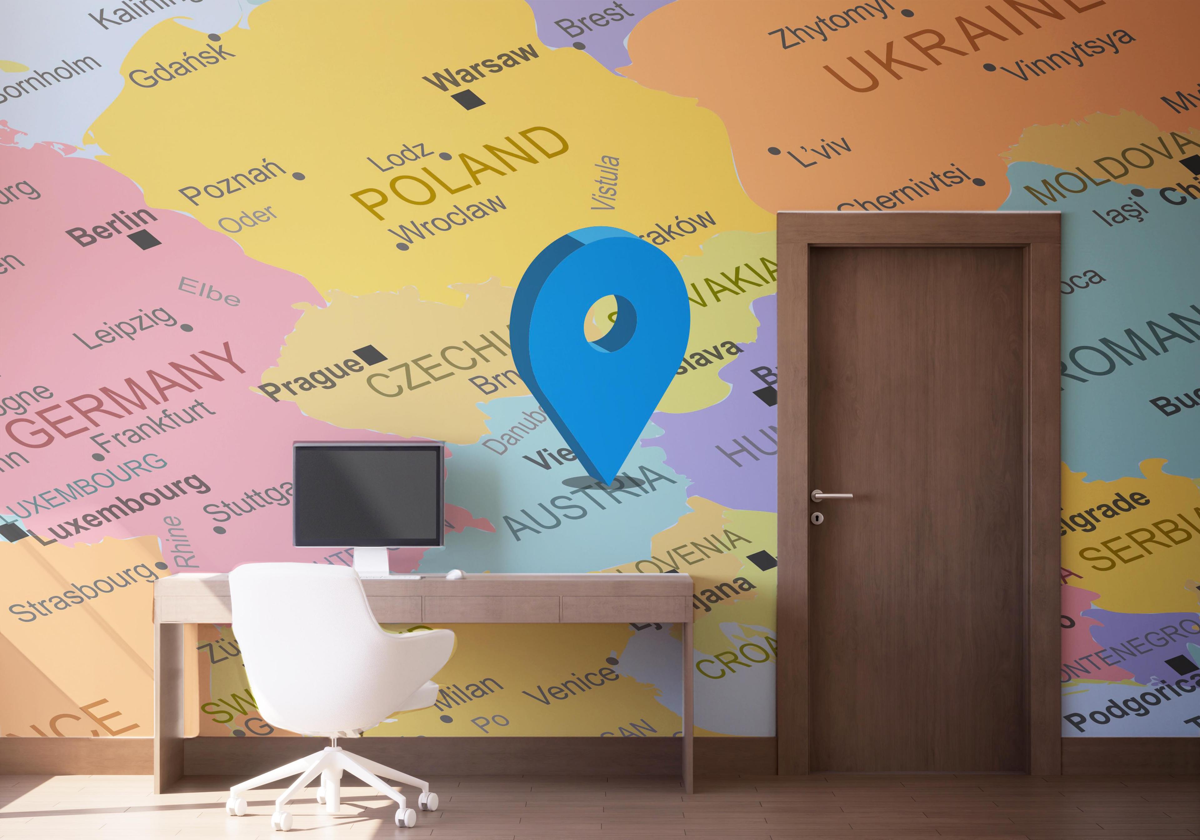 Fototapet Austria Map mockup 1