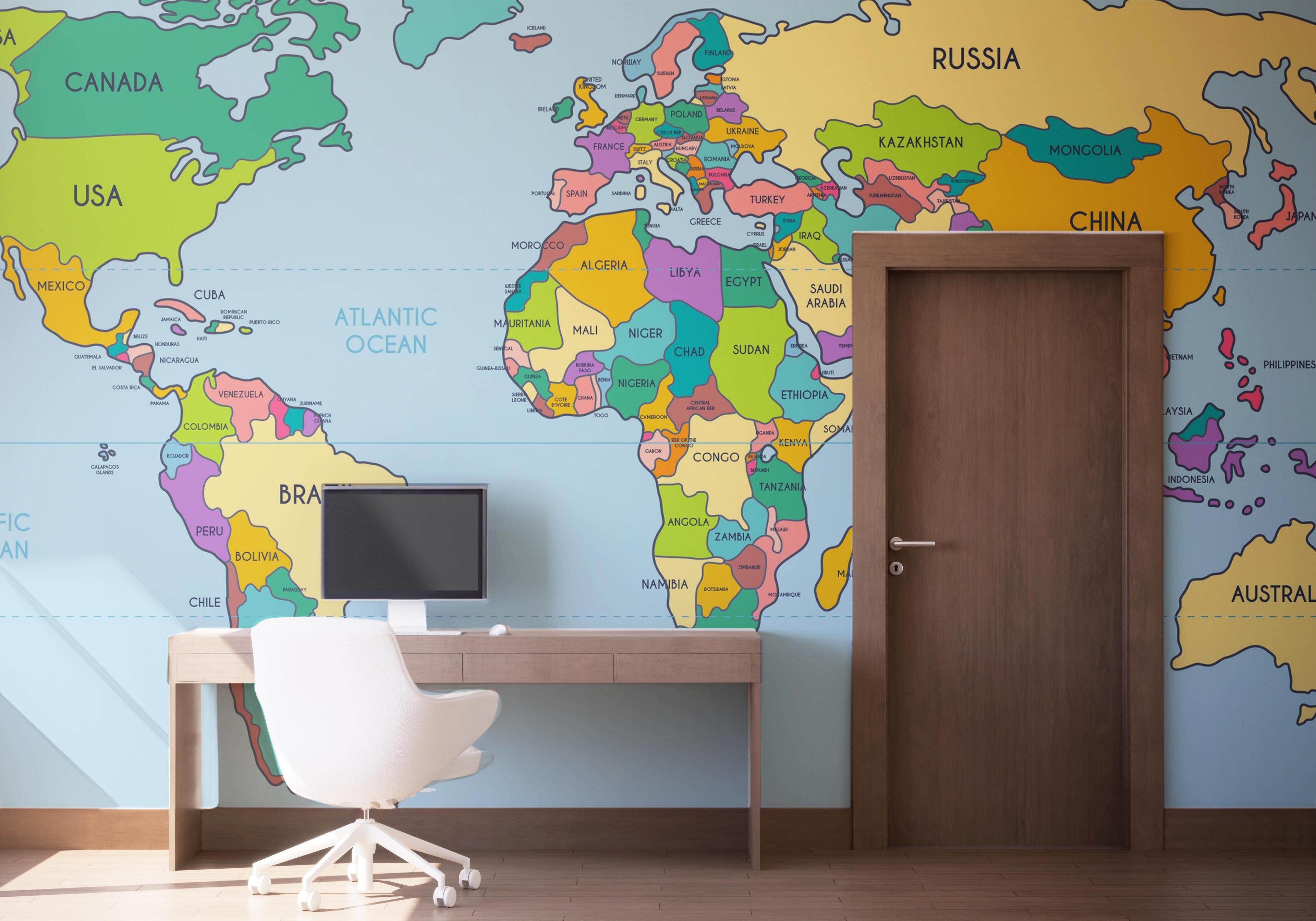 Fototapet Color Mix Map mockup 1