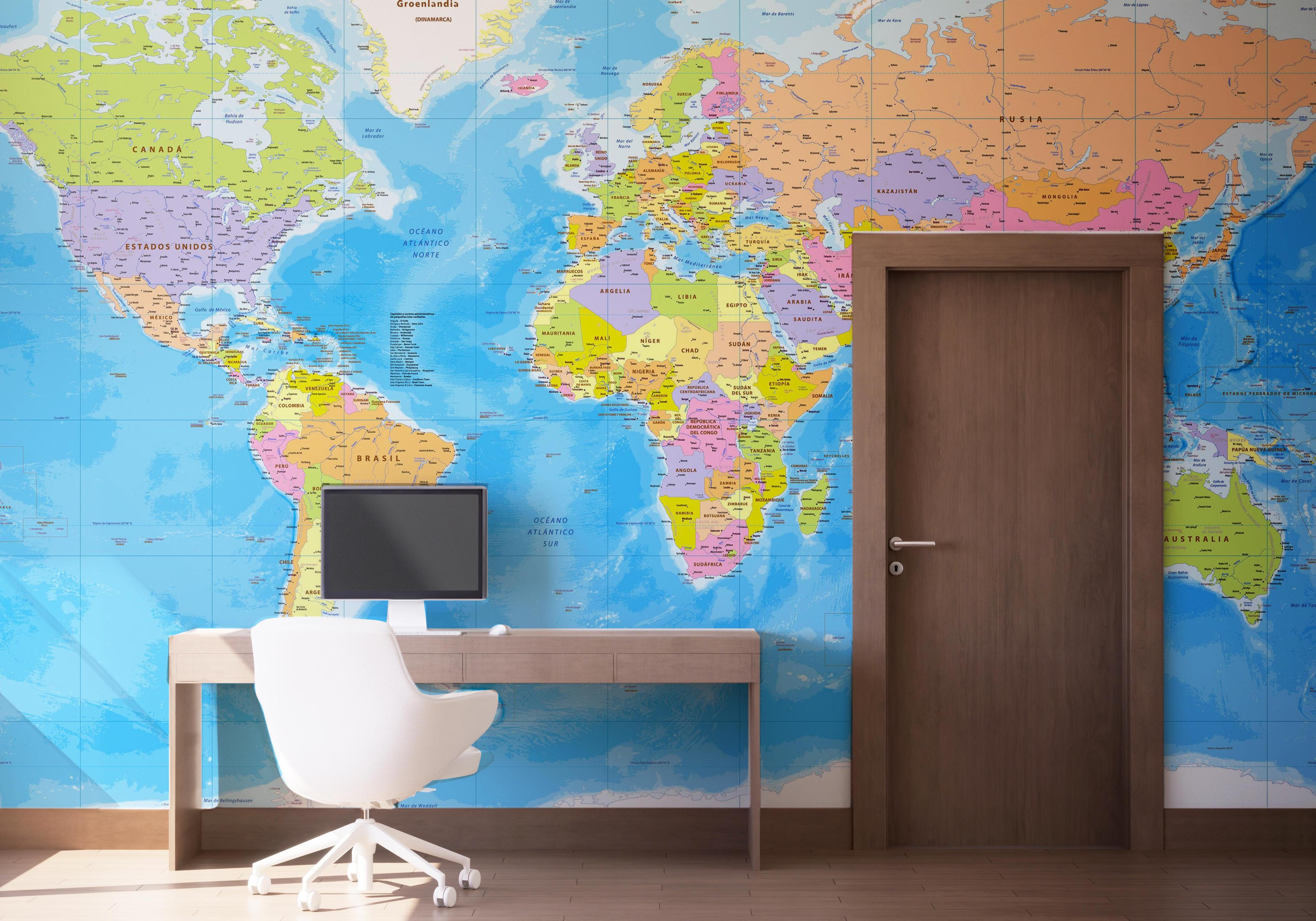 Fototapet Cool World Map mockup 1