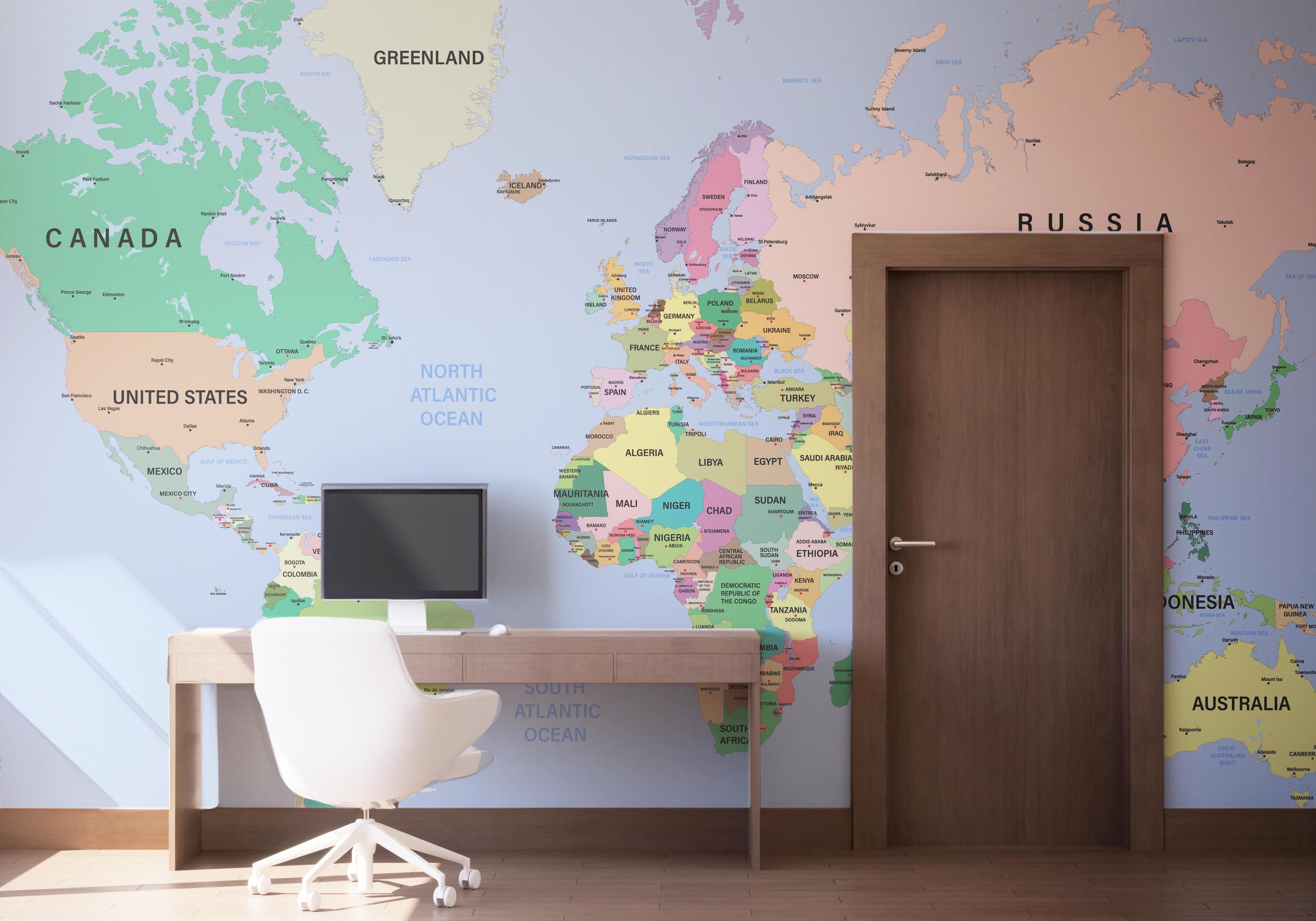 Fototapet Detailed Political Map mockup 1